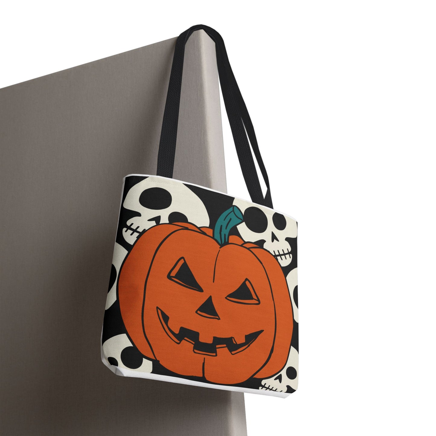 Halloween Skull Pumpkin Tote Bag