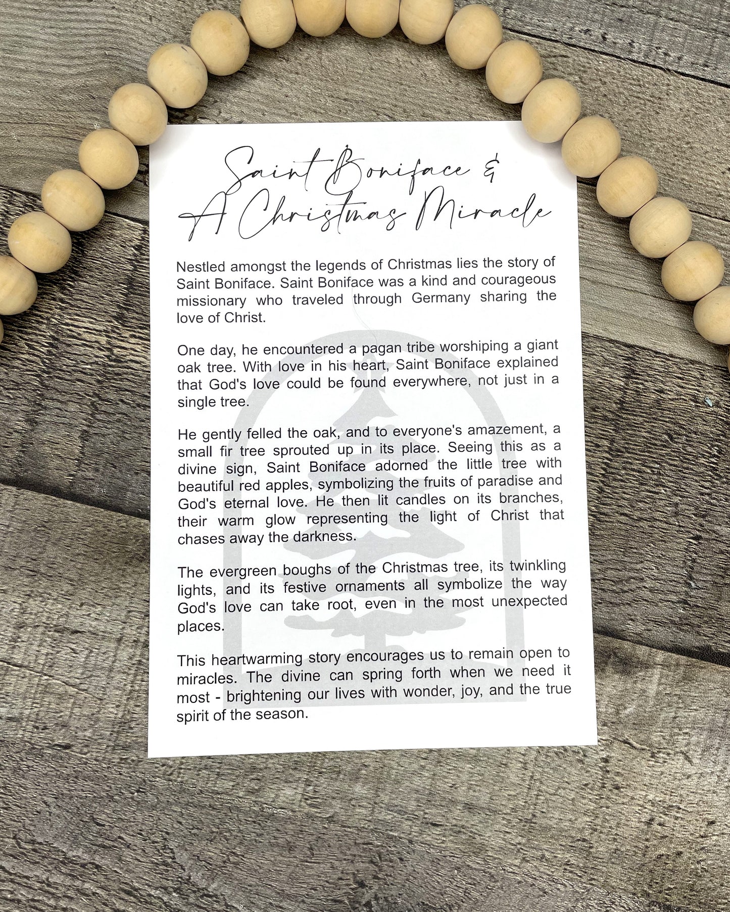 Saint Boniface Christmas Tree Ornament - A Story of Faith and Hope