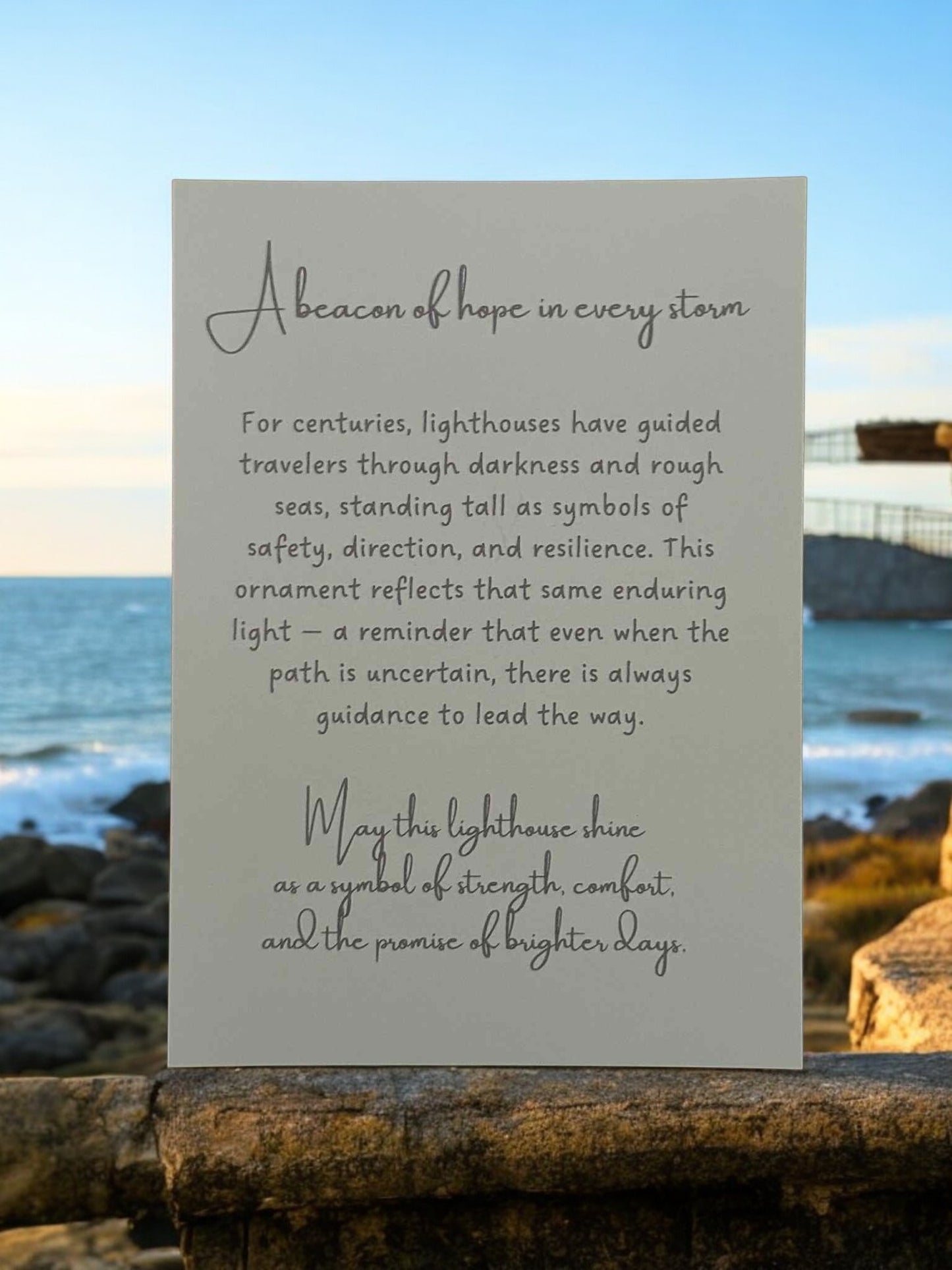 A Beacon of Hope – Lighthouse Ornament with Story Card