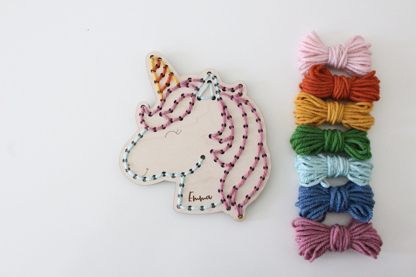 Personalized Unicorn Yarn Sewing Kit – DIY Lacing Craft for Kids