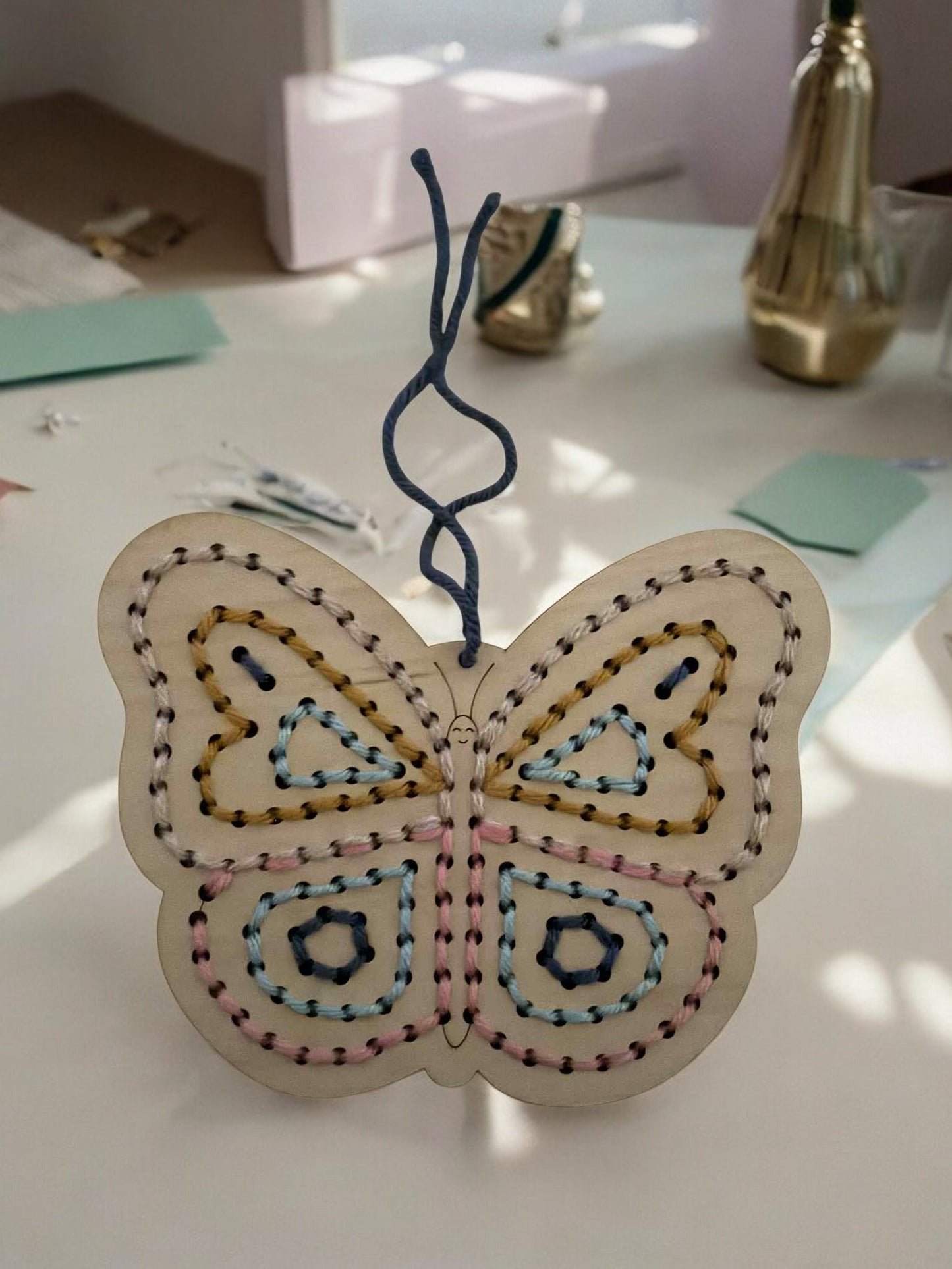 Butterfly Yarn Sewing Kit – Wooden Lacing Craft for Kids