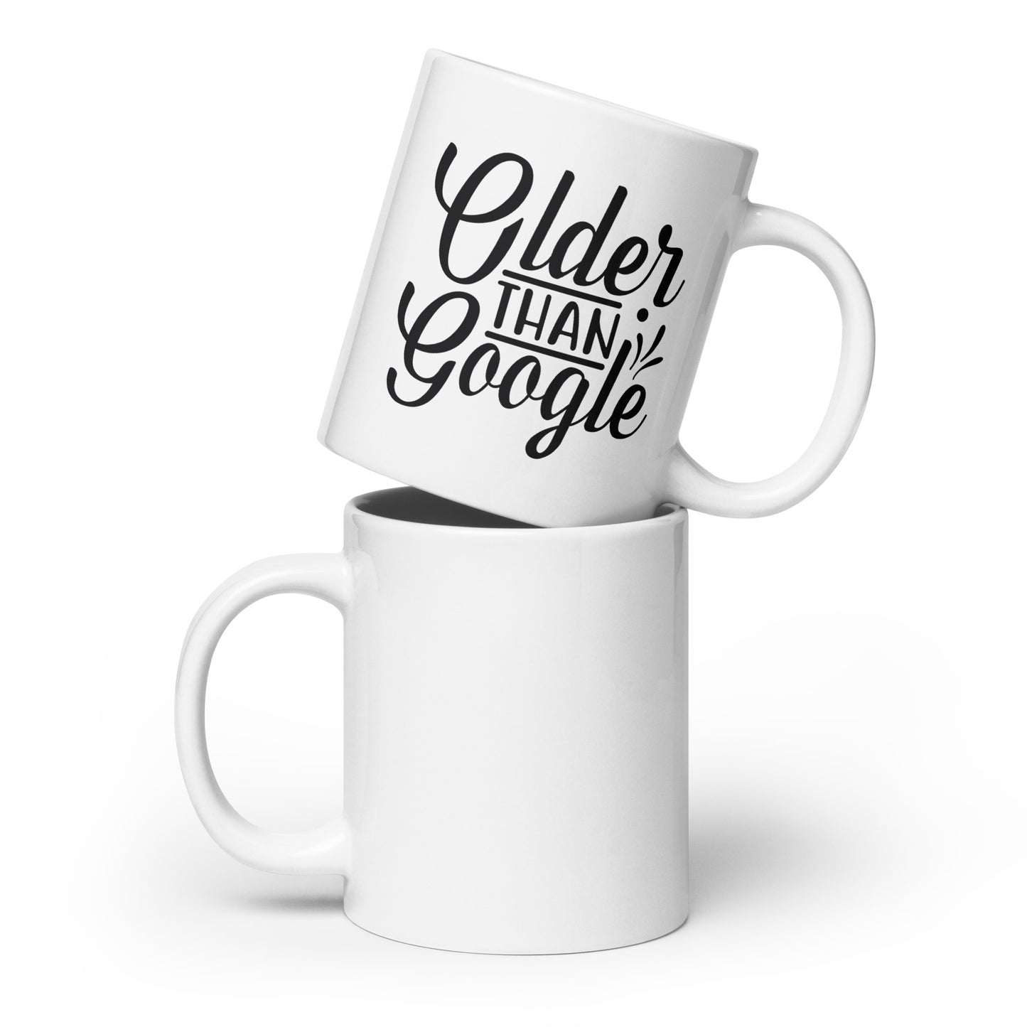 Older Than Google | White Glossy Mug - Vintage Wisdom Ceramic Coffee Cup