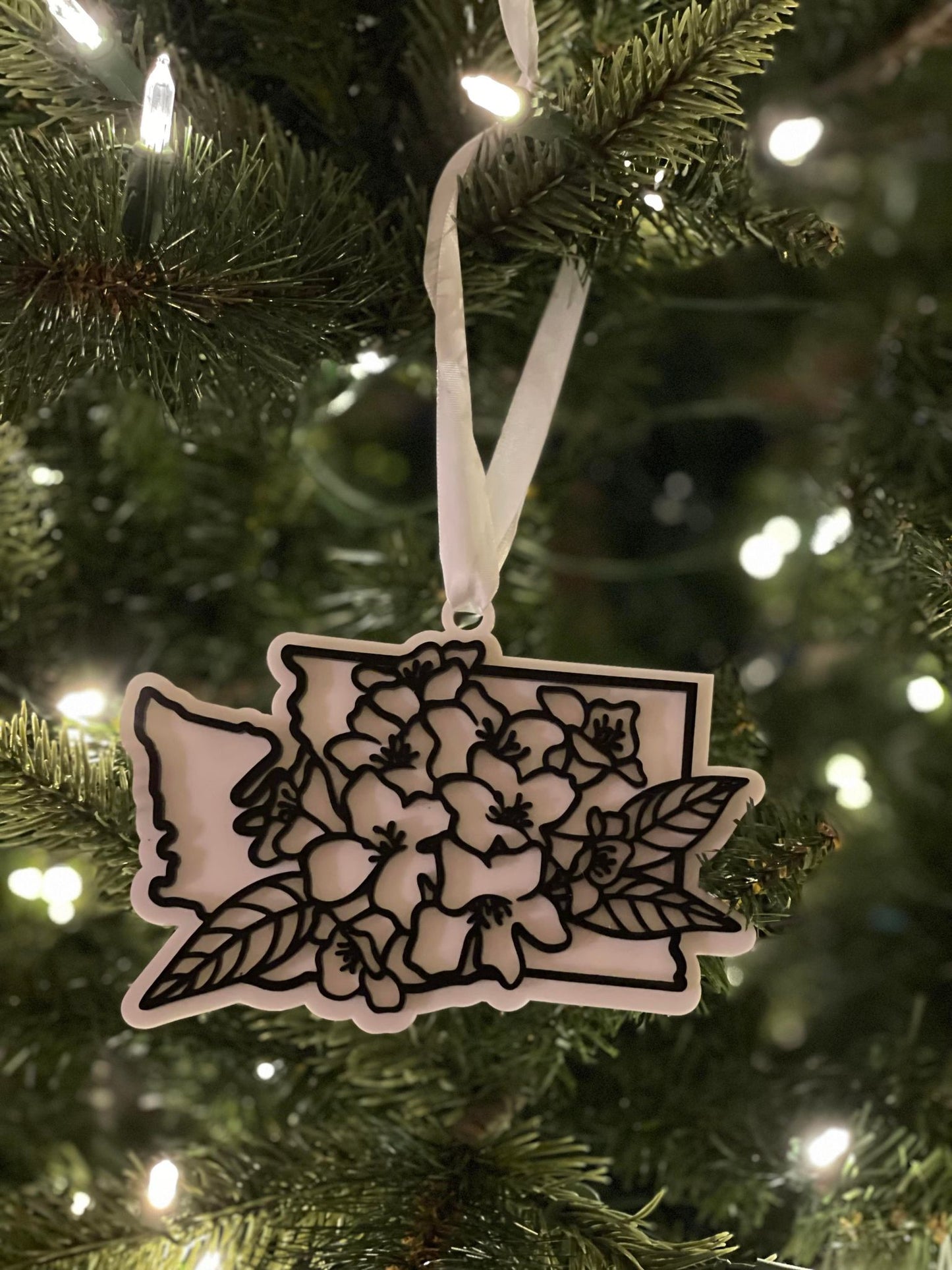 State Pride Floral Ornaments - Washington and Oklahoma Christmas Decor