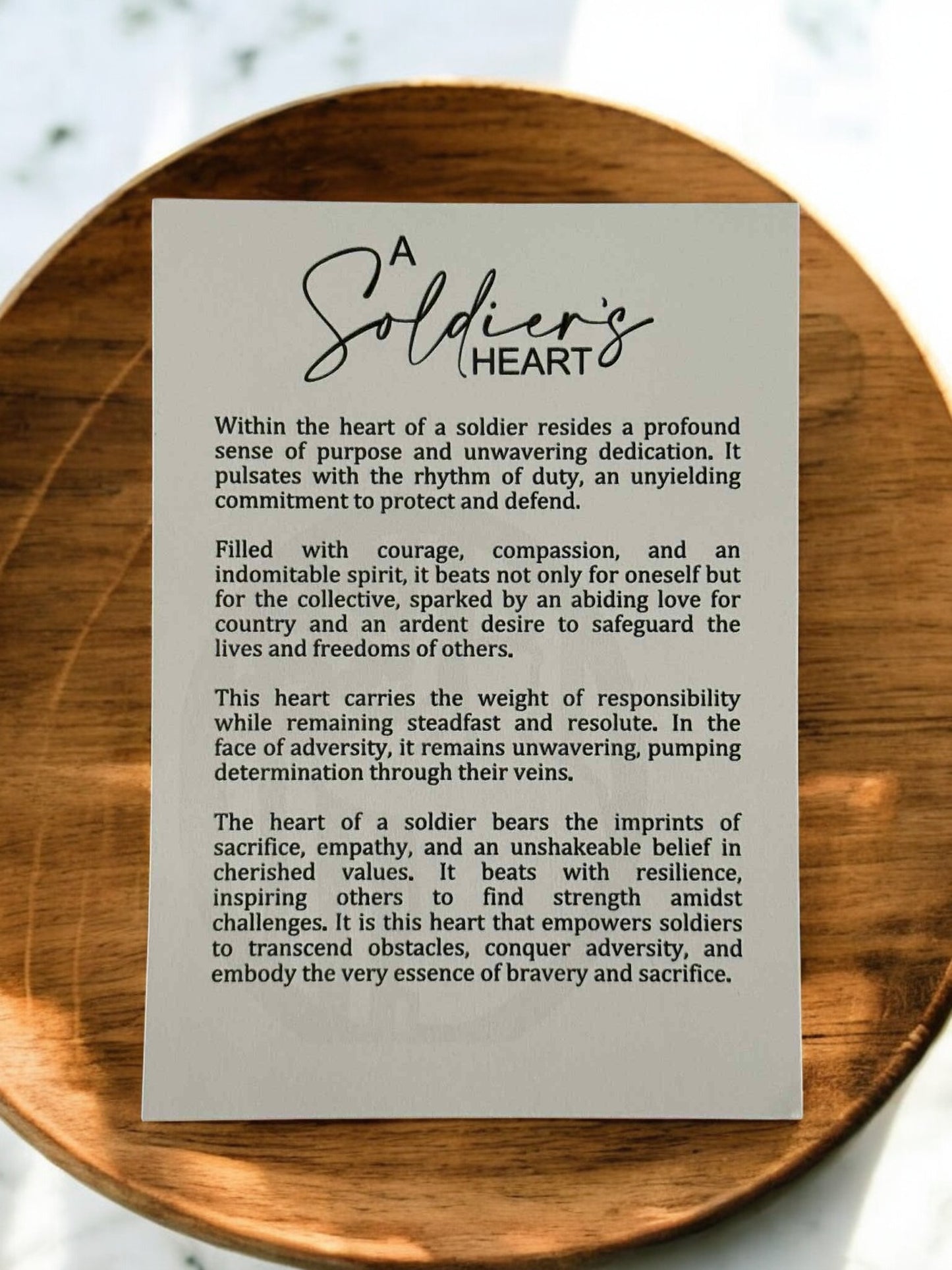 Soldier's Heart Ornament | A Tribute to Unwavering Dedication Wooden Ornament