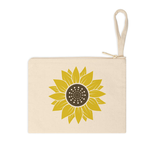 Sunflower Cotton Zipper Pouch