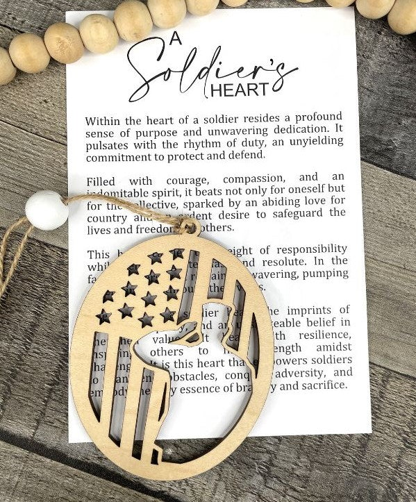 Soldier's Heart Ornament | A Tribute to Unwavering Dedication Wooden Ornament