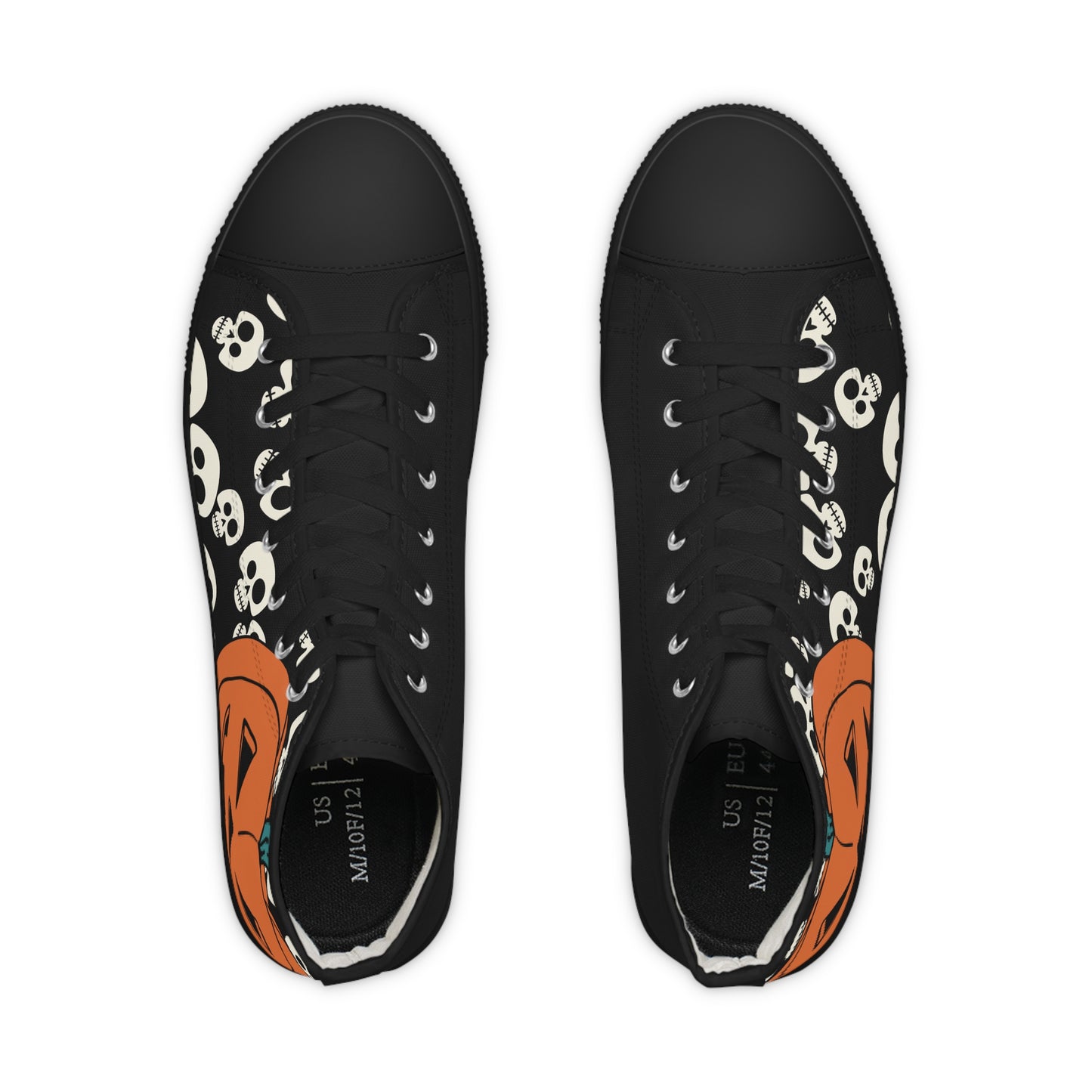 Men's High Top Halloween Pumpkin Skull Sneakers