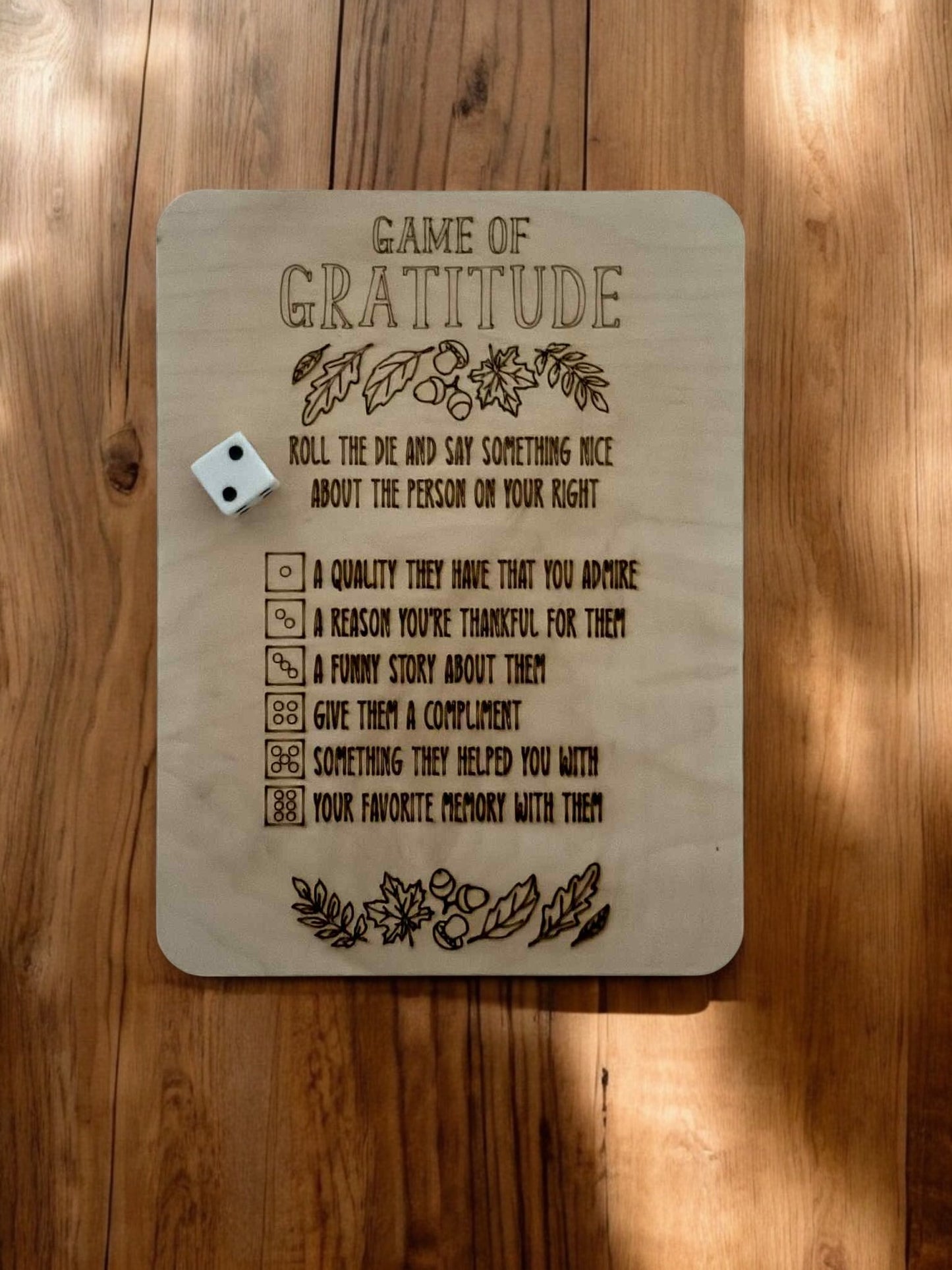 Game of Gratitude Family Dice Game