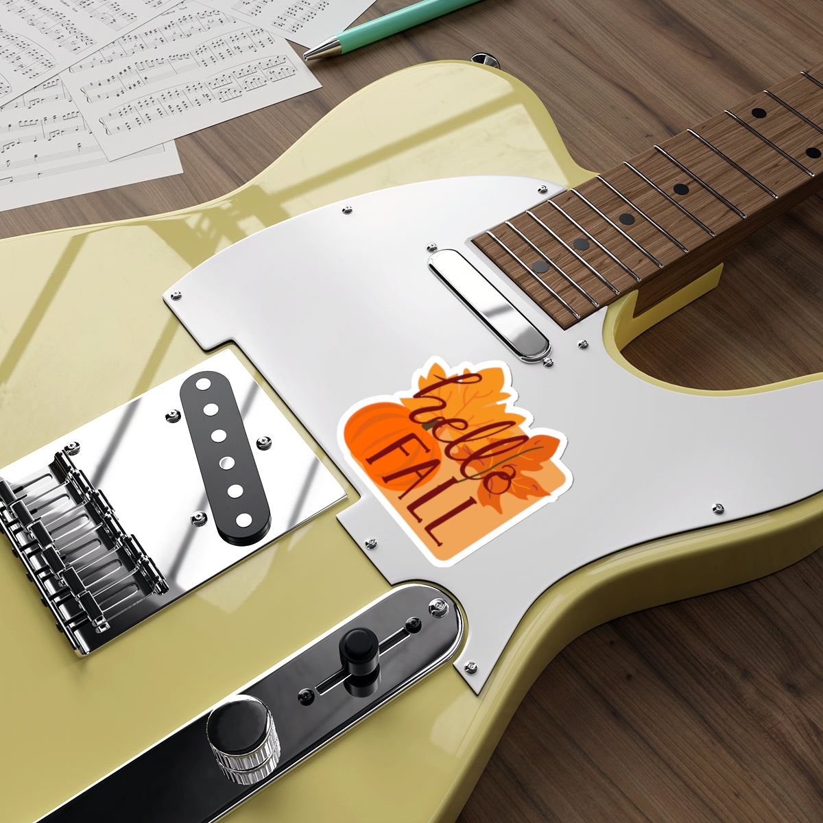 Die-Cut Stickers, Hello Fall Design