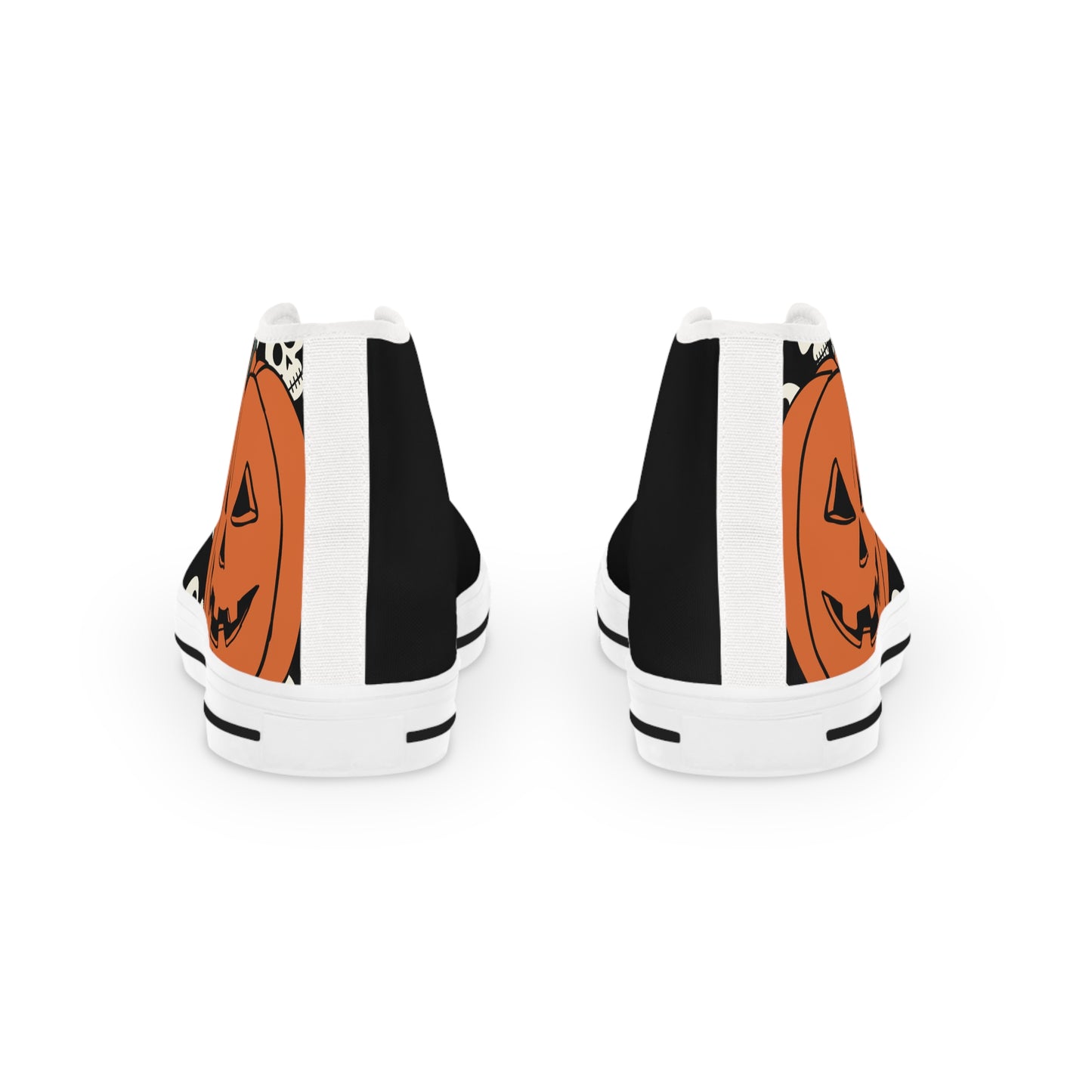 Men's High Top Halloween Pumpkin Skull Sneakers