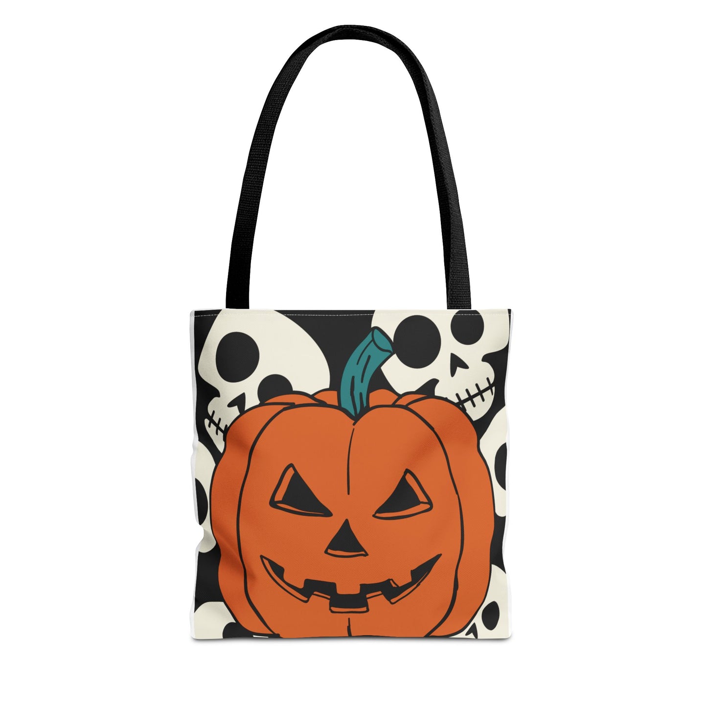 Halloween Skull Pumpkin Tote Bag