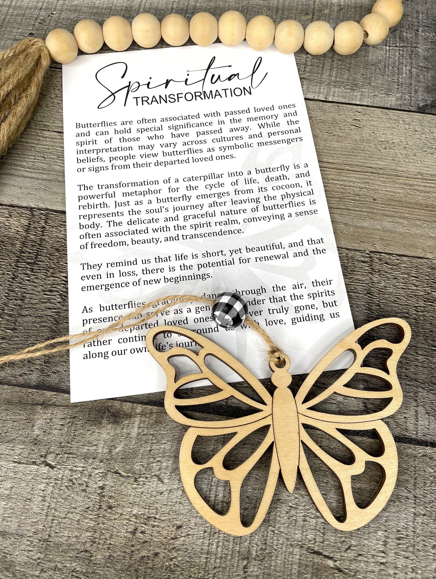 Spiritual Transformation Ornament | Butterfly Wooden Ornament