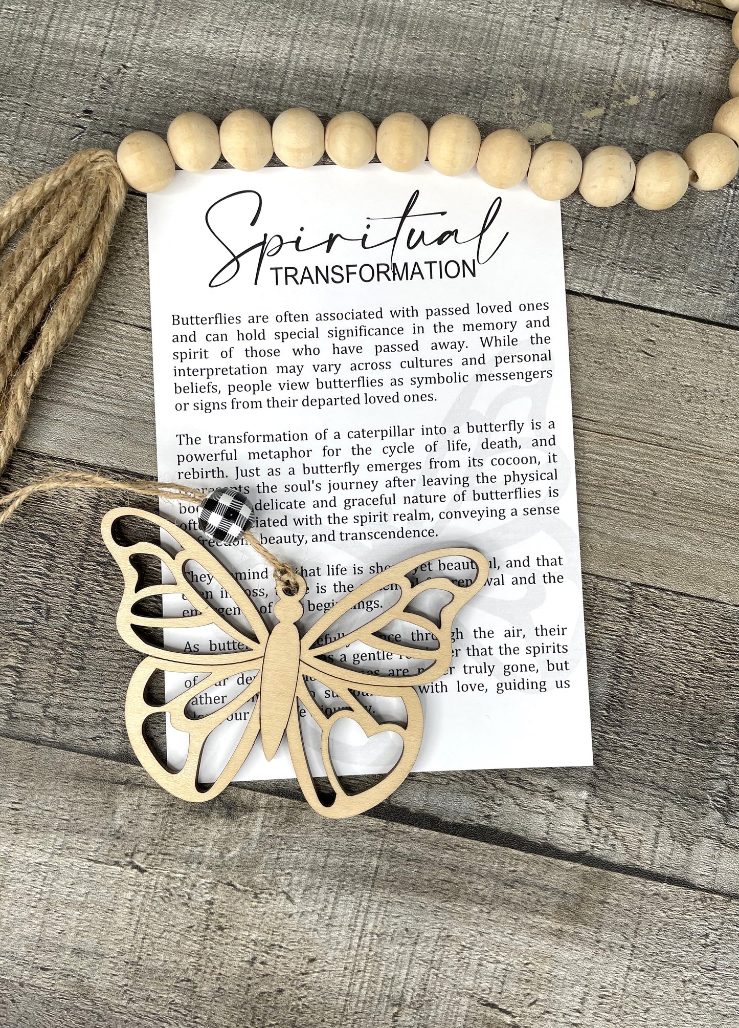 Spiritual Transformation Ornament | Butterfly Wooden Ornament