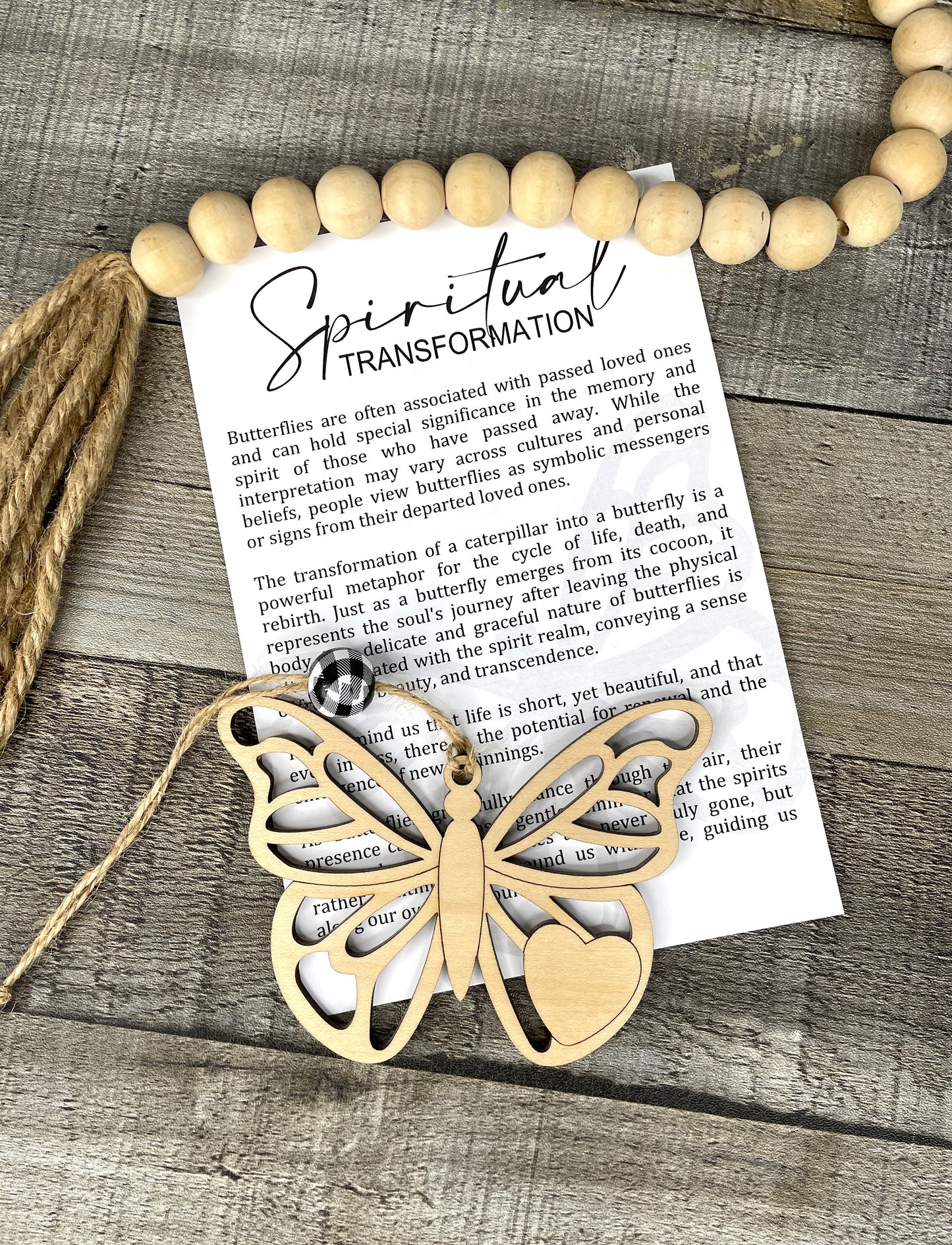 Spiritual Transformation Ornament | Butterfly Wooden Ornament