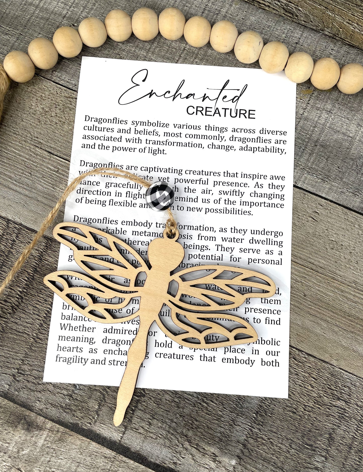 Enchanted Creature Dragonfly Ornament with Story Card – Symbol of Transformation & Change – Personalized Heart Option – Made in the USA
