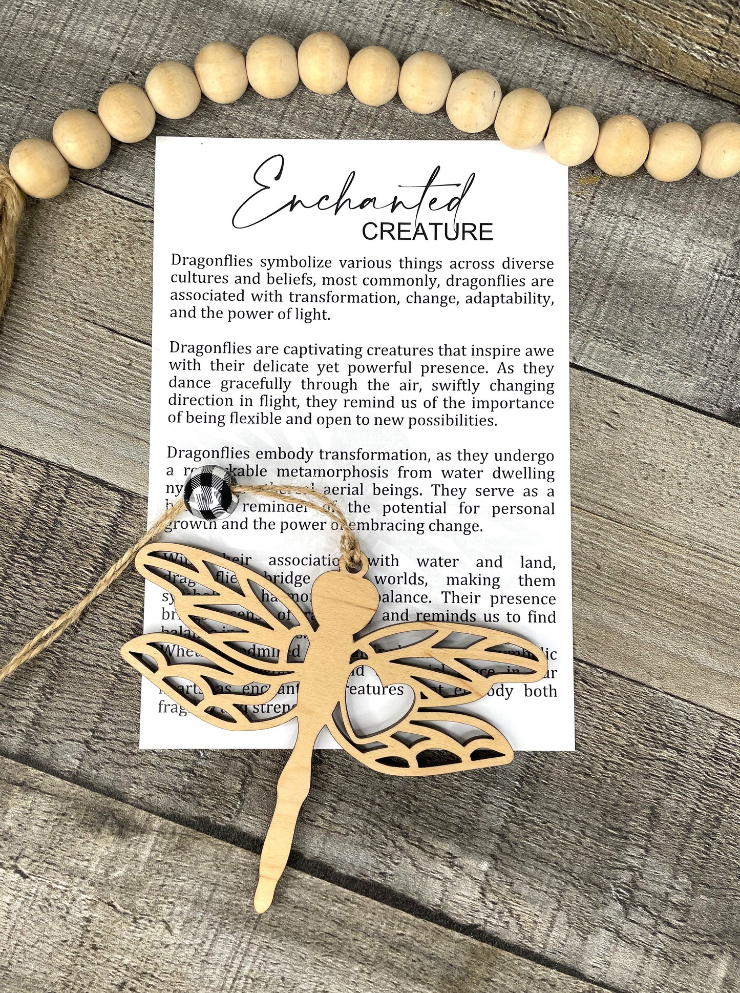 Enchanted Creature Dragonfly Ornament with Story Card – Symbol of Transformation & Change – Personalized Heart Option – Made in the USA