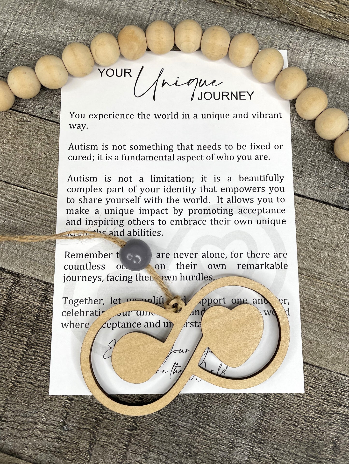 Autism Journey Ornament | Your Unique Journey Wooden Ornament