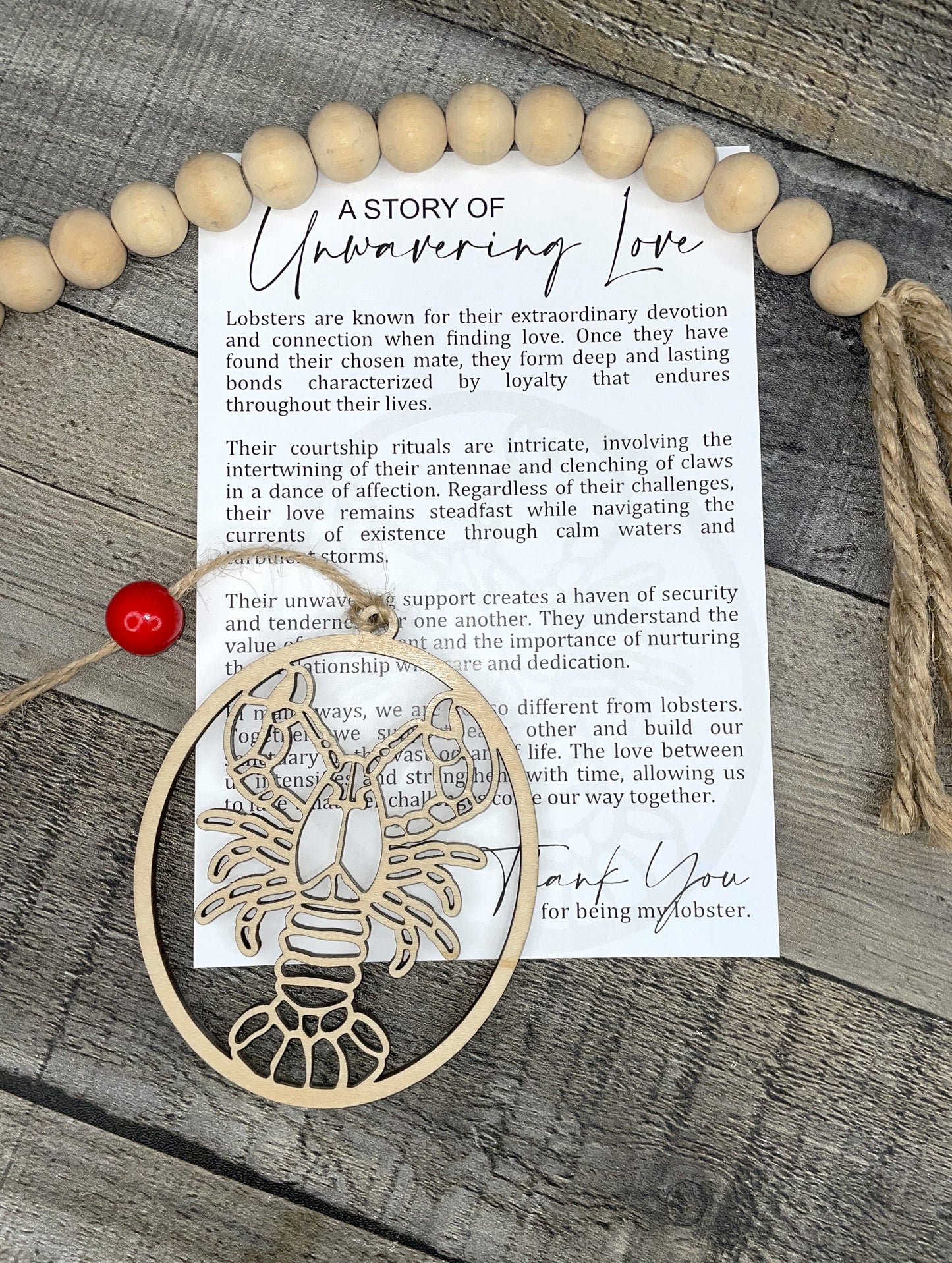 Lobster Ornament | A Story of Unwavering Love Wooden Ornament