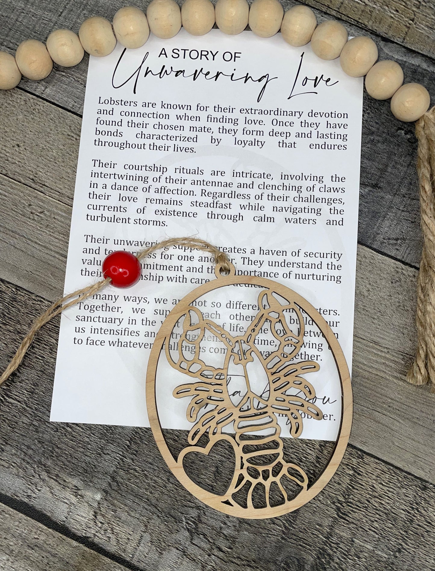 Lobster Ornament | A Story of Unwavering Love Wooden Ornament