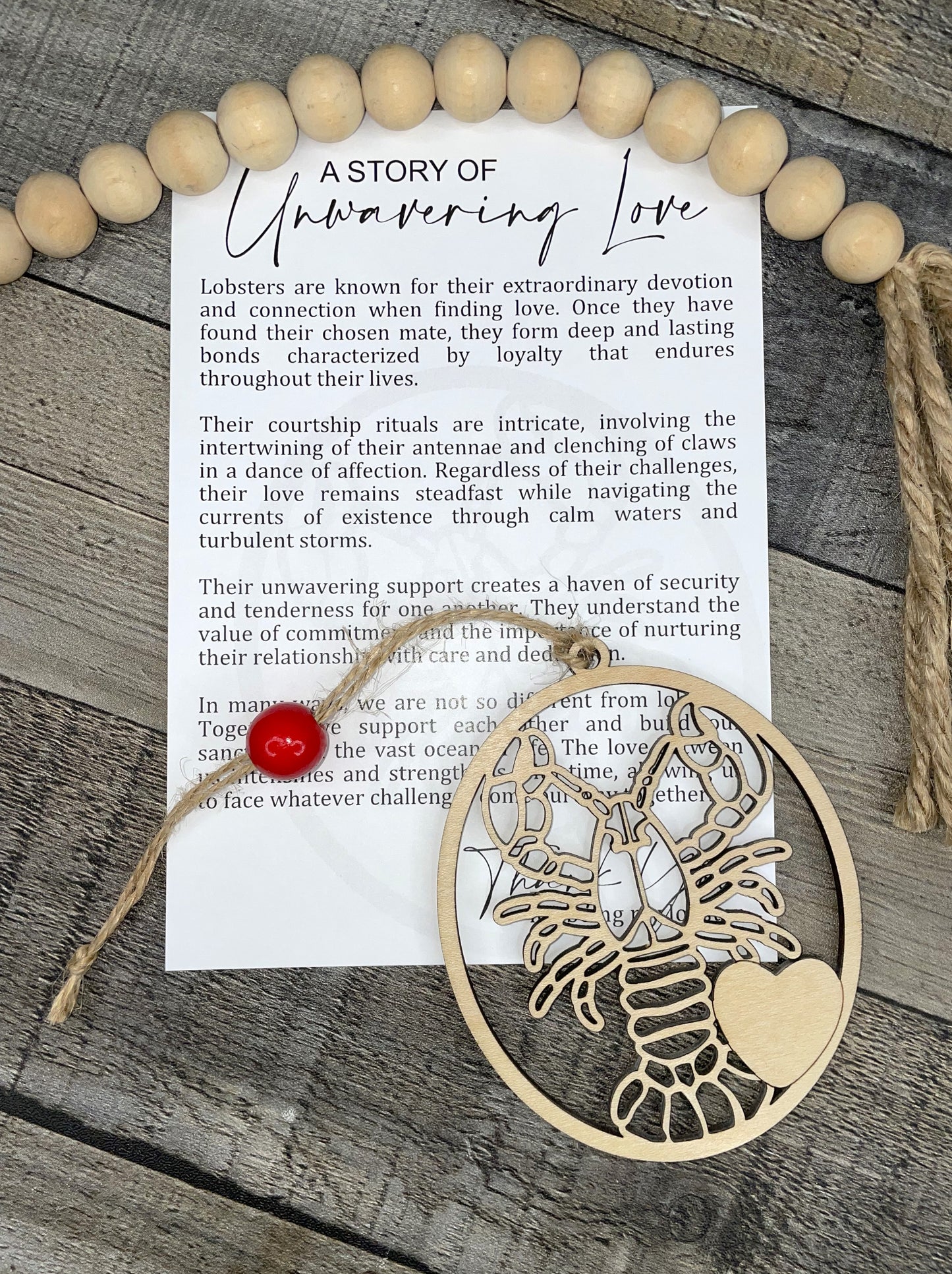 Lobster Ornament | A Story of Unwavering Love Wooden Ornament