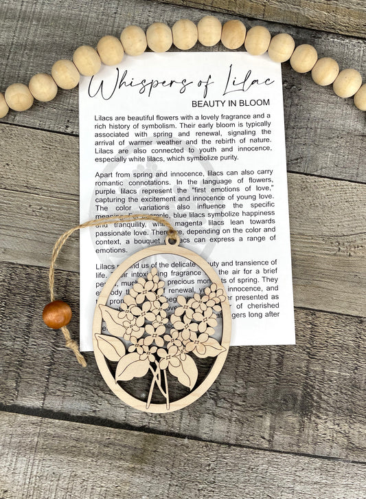 Whispers of Lilac Ornament with Story Card – Floral Gift – Personalized Heart Option – Made in the USA