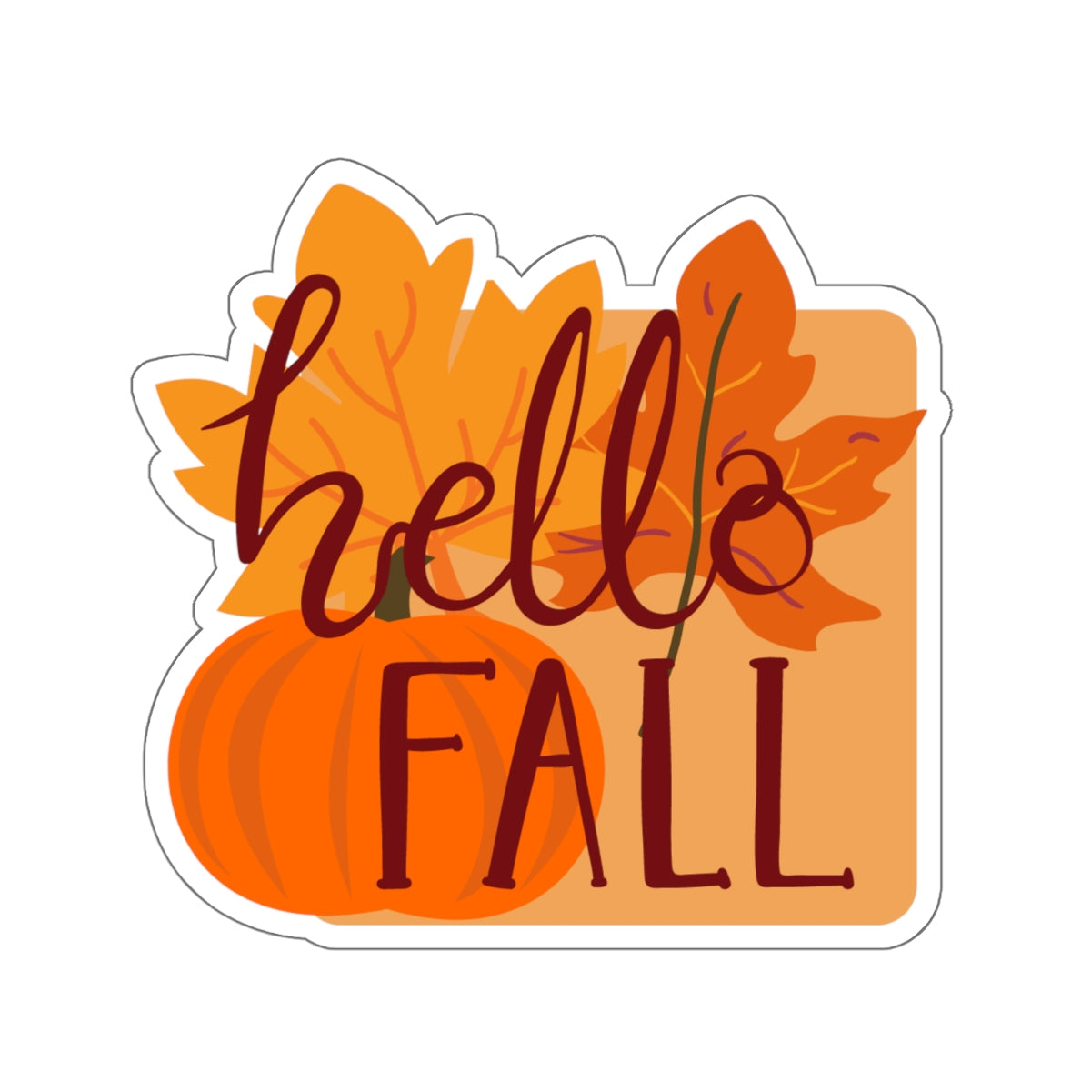 Die-Cut Stickers, Hello Fall Design