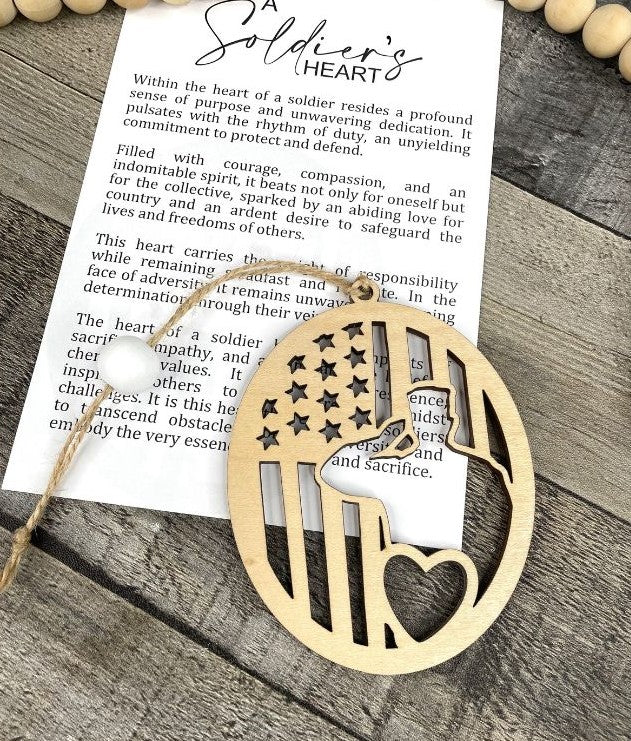 Soldier's Heart Ornament | A Tribute to Unwavering Dedication Wooden Ornament