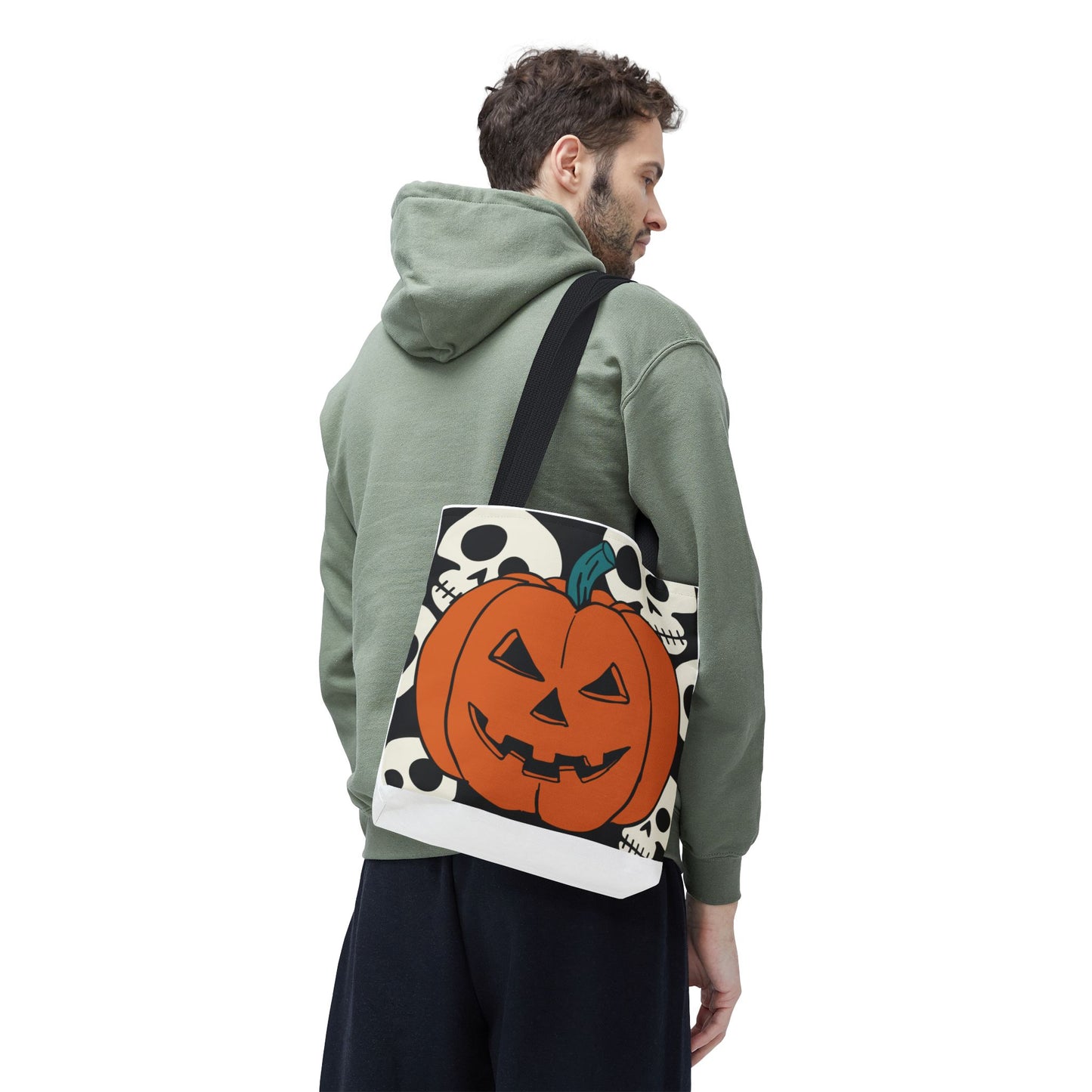 Halloween Skull Pumpkin Tote Bag