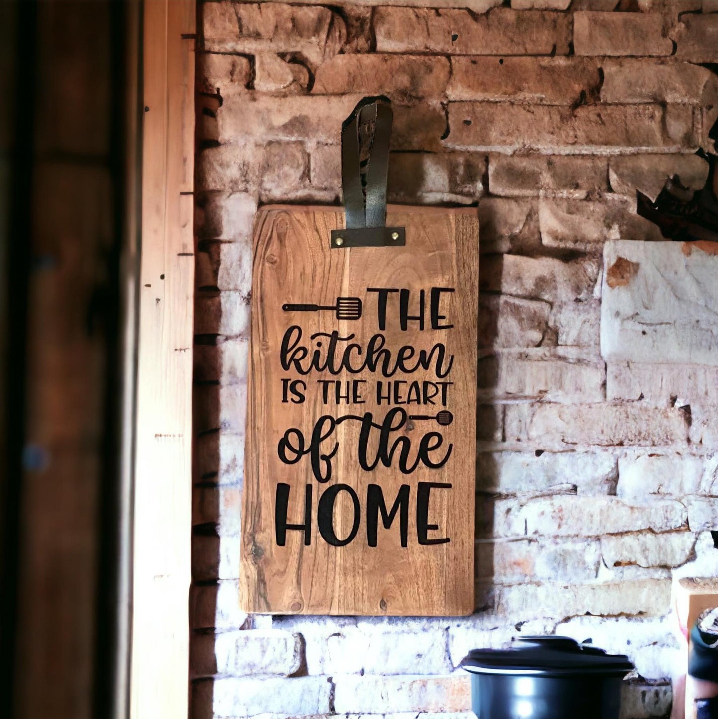 Heart of the Home Decorative Cutting Board - Rustic Farmhouse Kitchen Decor