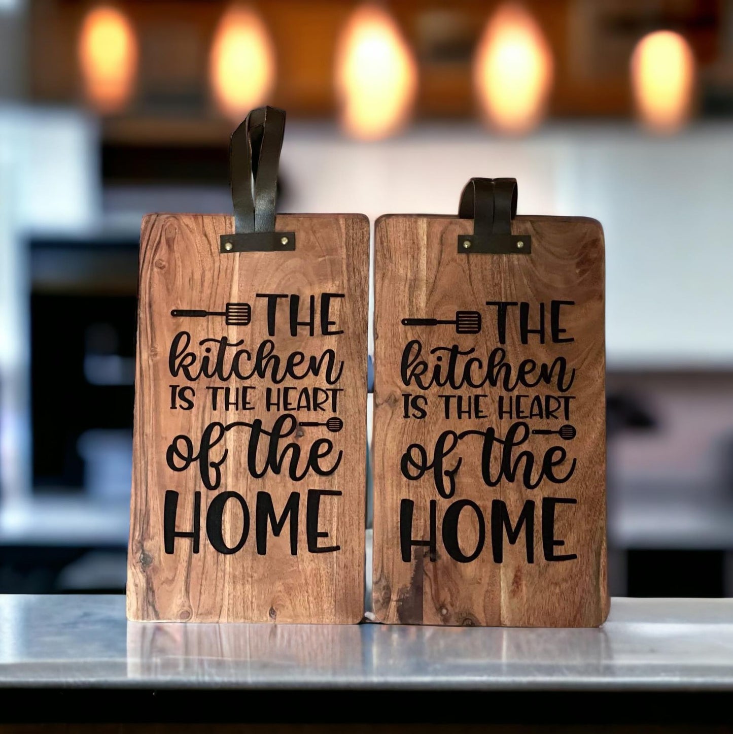 Heart of the Home Decorative Cutting Board - Rustic Farmhouse Kitchen Decor