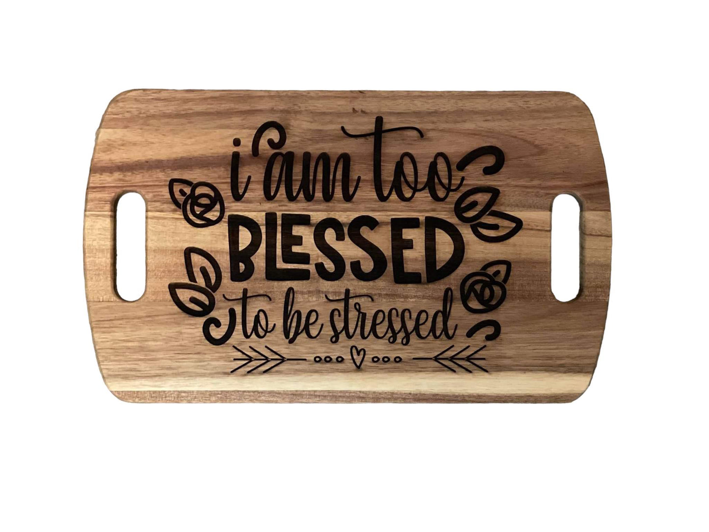 Blessed Moments Rustic Decorative Cutting Board - Laser Engraved Kitchen Art