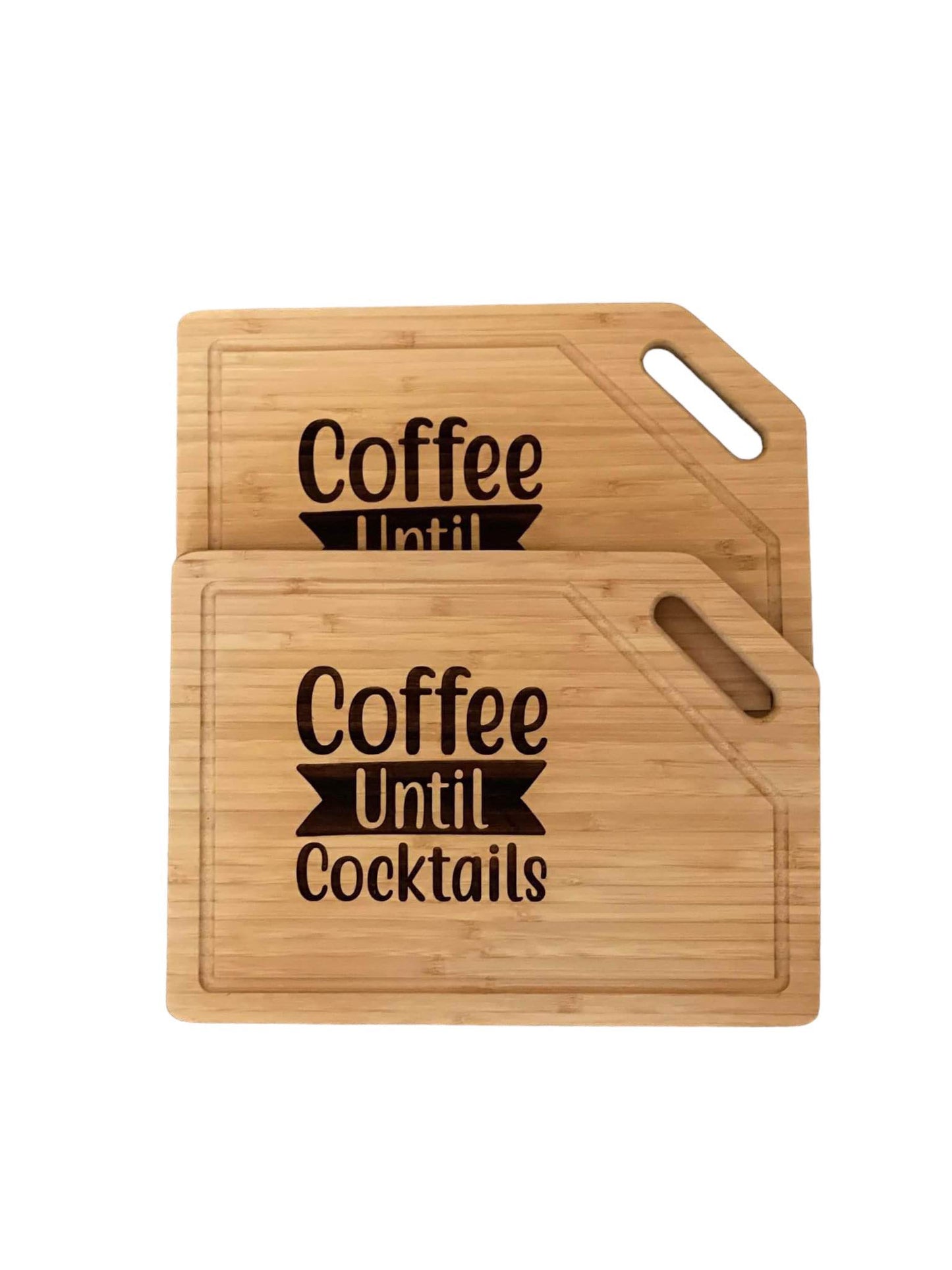 Coffee Until Cocktails Bamboo Decorative Cutting Board - Wine Lover's Gift for Her