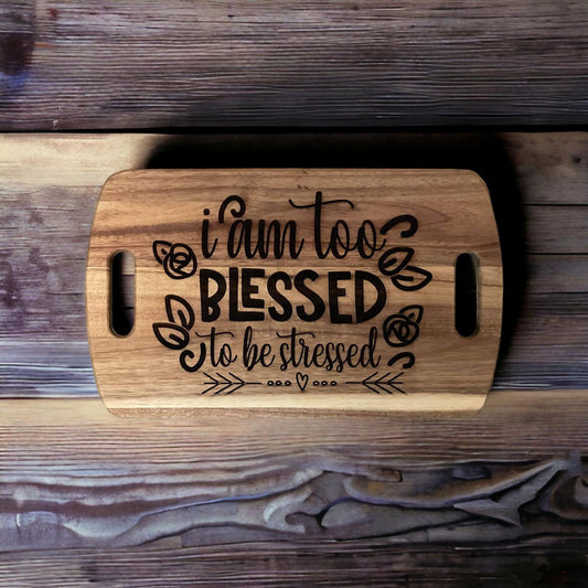 Blessed Moments Rustic Decorative Cutting Board - Laser Engraved Kitchen Art