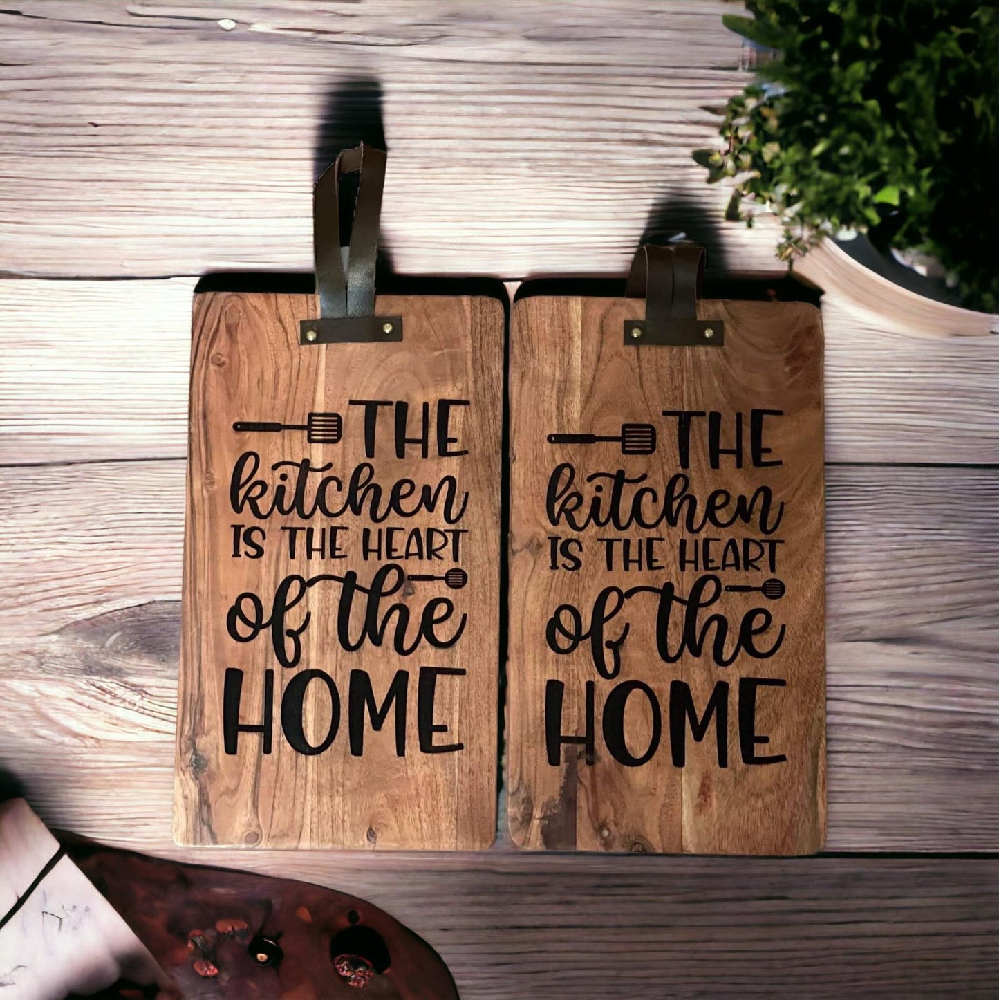 Heart of the Home Decorative Cutting Board - Rustic Farmhouse Kitchen Decor