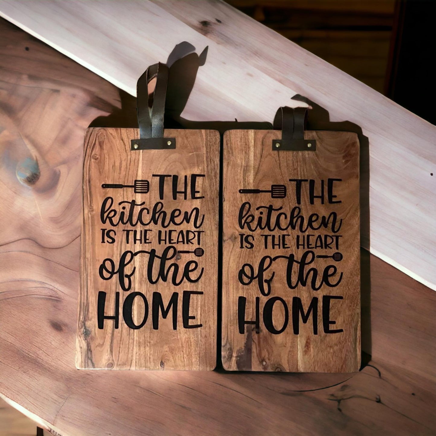 Heart of the Home Decorative Cutting Board - Rustic Farmhouse Kitchen Decor