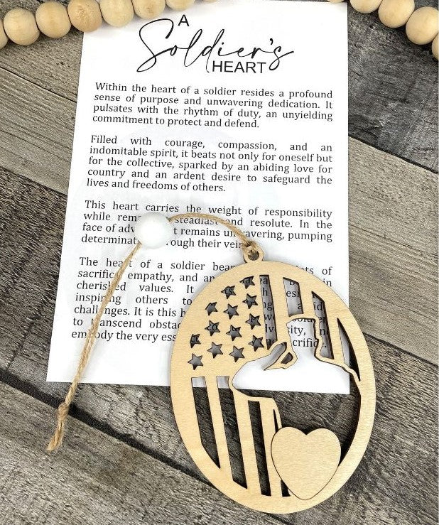 Soldier's Heart Ornament | A Tribute to Unwavering Dedication Wooden Ornament