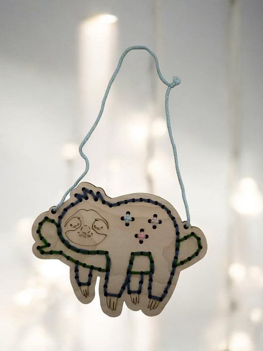 Sloth Sew Kit - DIY Wooden Sewing Board for Kids and Adults