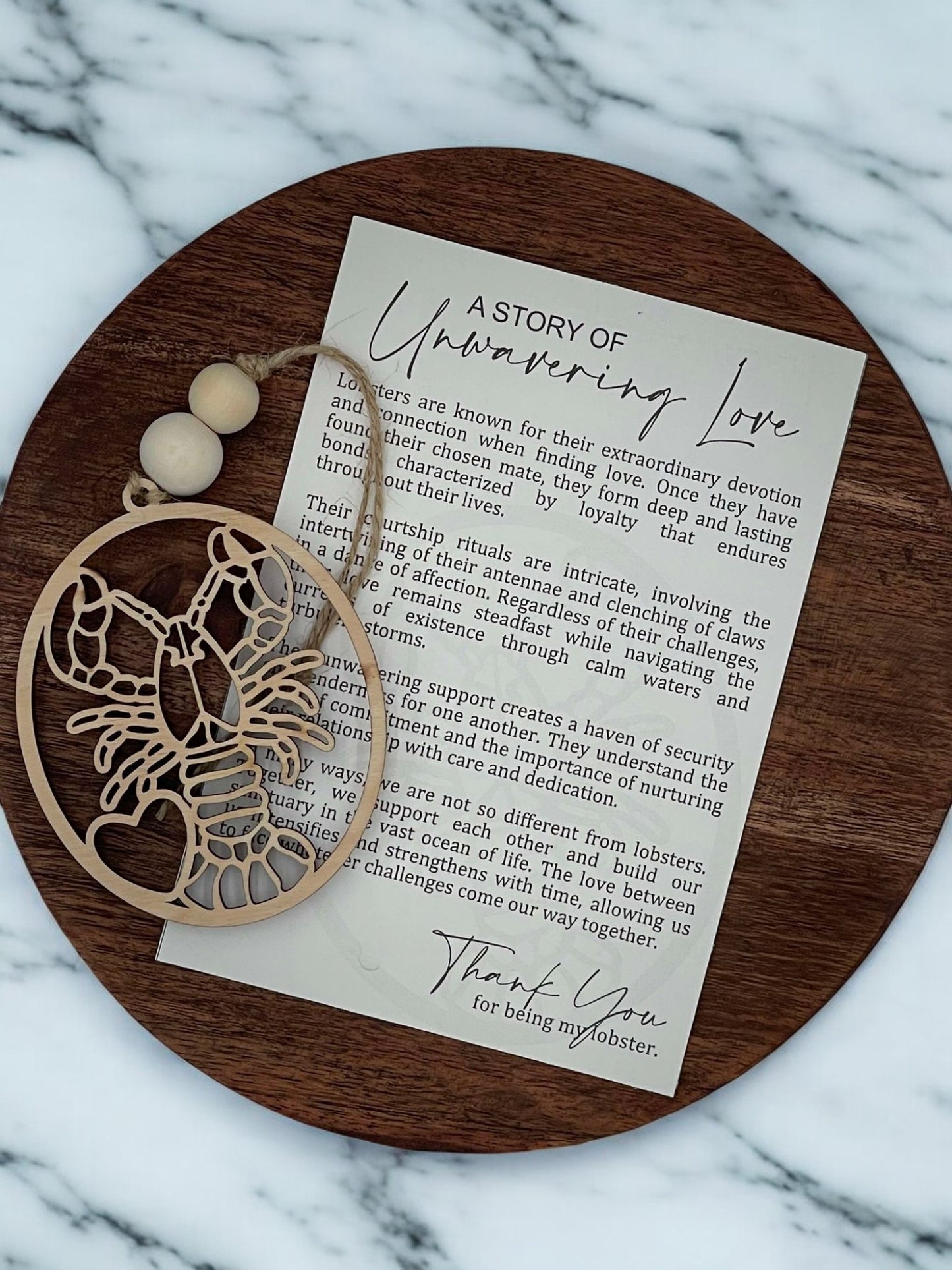 Lobster Ornament | A Story of Unwavering Love Wooden Ornament