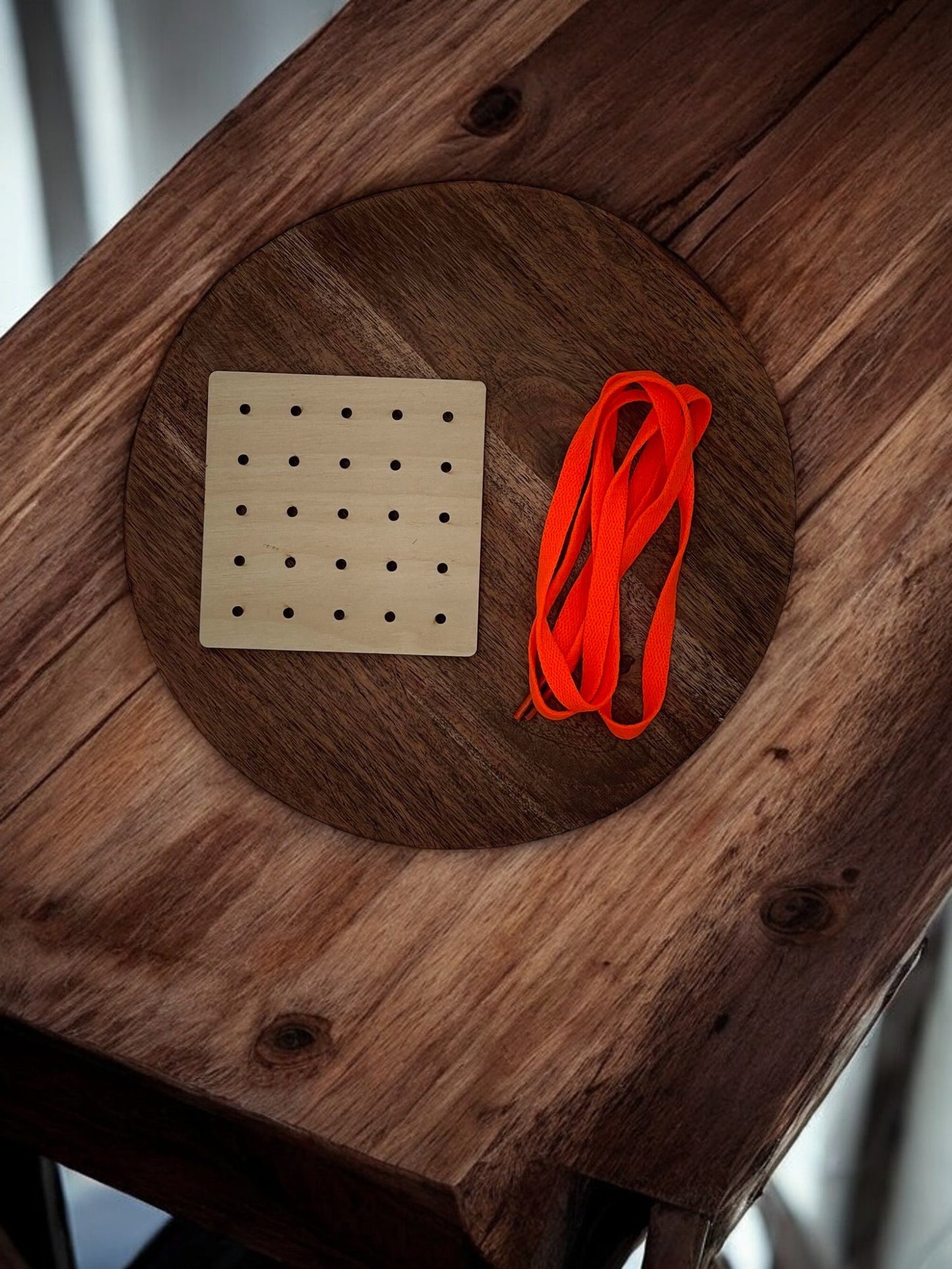 Wooden Shape Lacing Activity – for Fine Motor Skill Development