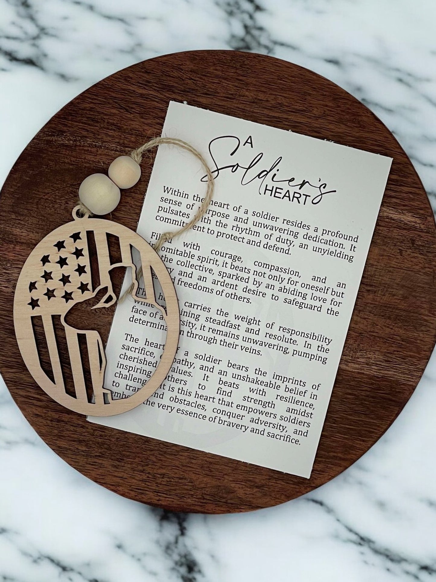 Soldier's Heart Ornament | A Tribute to Unwavering Dedication Wooden Ornament