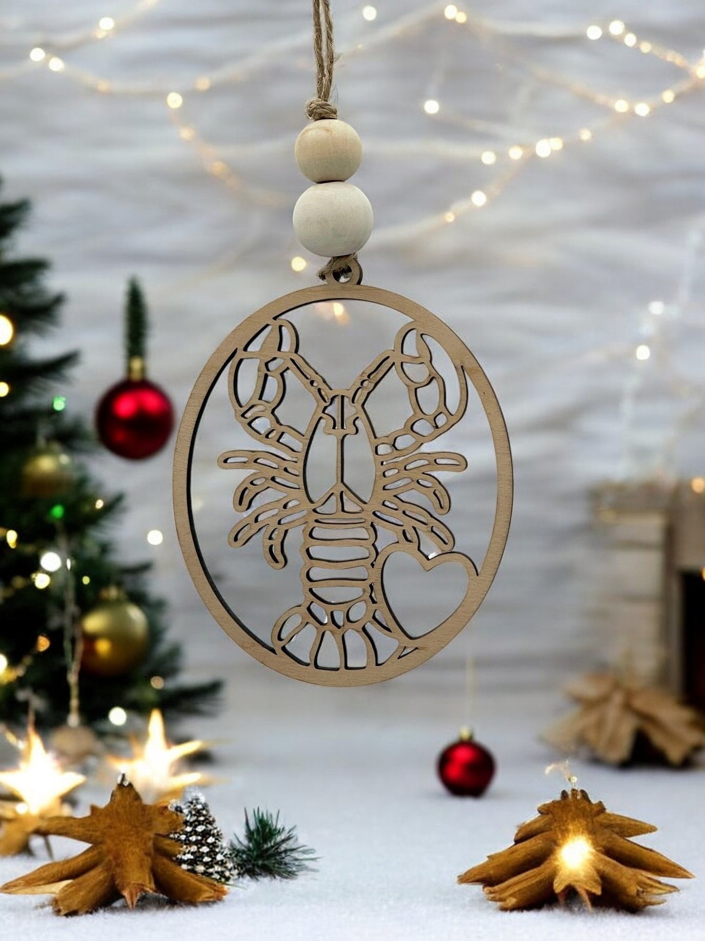 Lobster Ornament | A Story of Unwavering Love Wooden Ornament