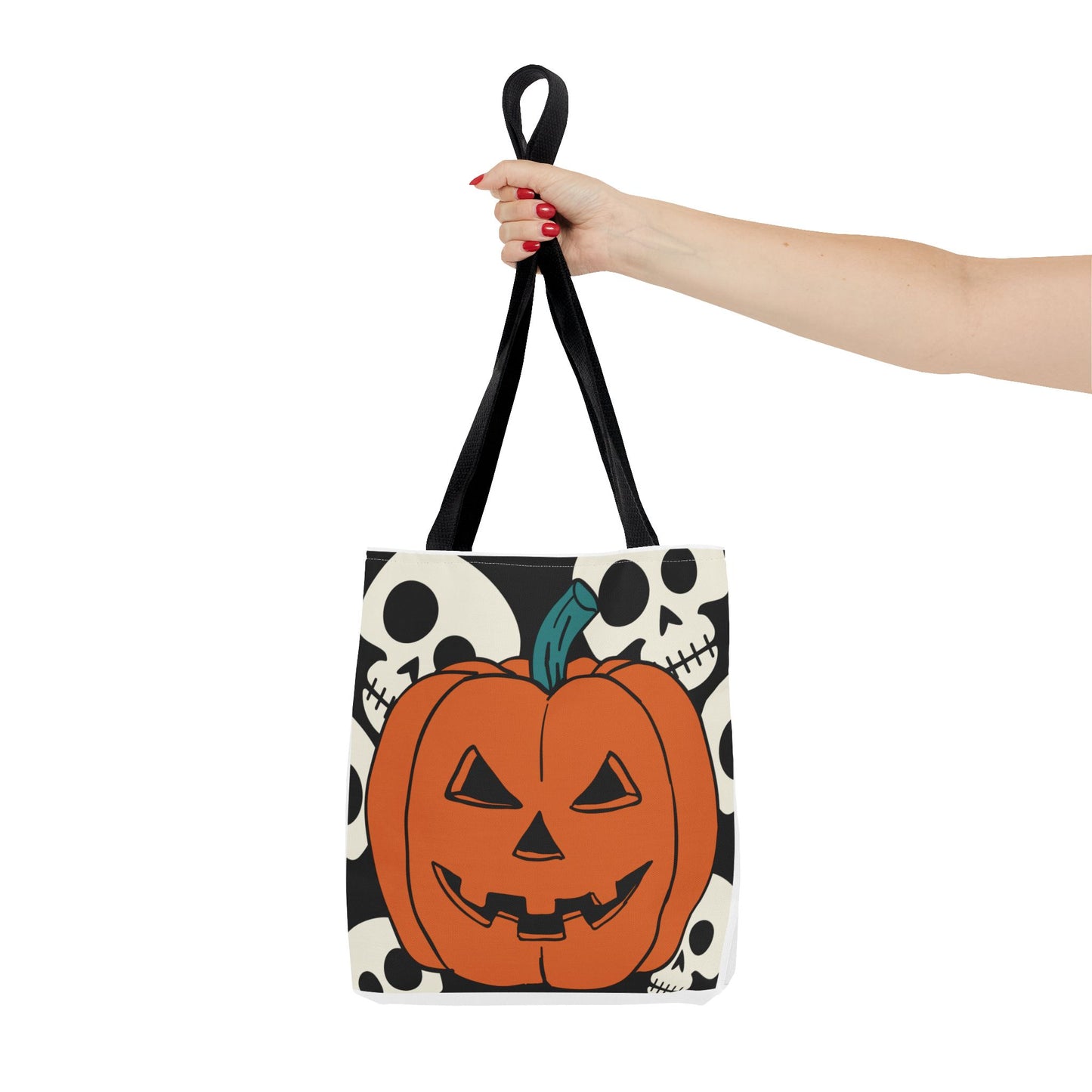 Halloween Skull Pumpkin Tote Bag