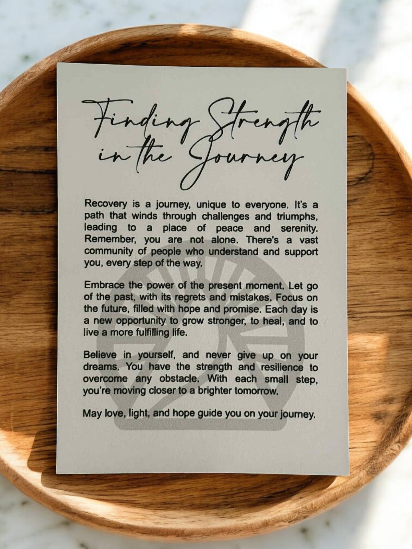 "Finding Strength in the Journey" Personalized Recovery Ornament - Serenity, Courage, and Wisdom Keepsake