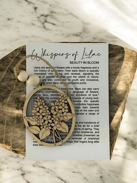 Whispers of Lilac Ornament with Story Card – Floral Gift – Personalized Heart Option – Made in the USA