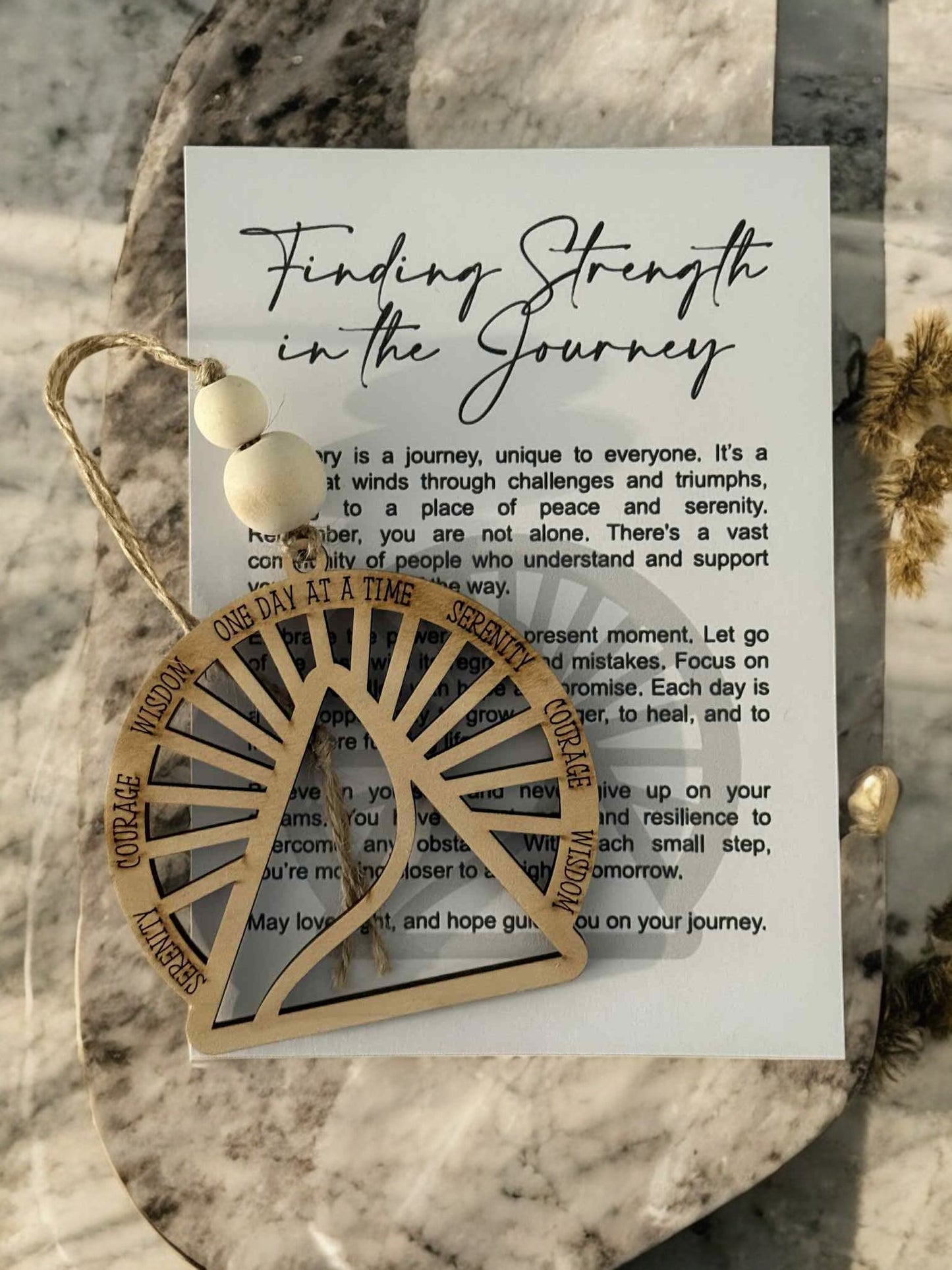 "Finding Strength in the Journey" Personalized Recovery Ornament - Serenity, Courage, and Wisdom Keepsake
