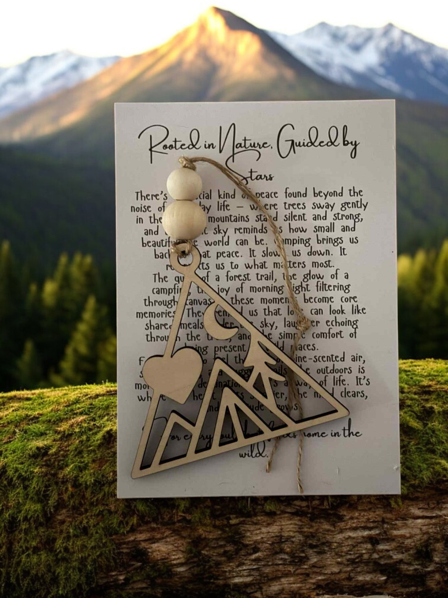 Rooted in Nature Ornament – Personalized Tent Camping Gift with Story Card