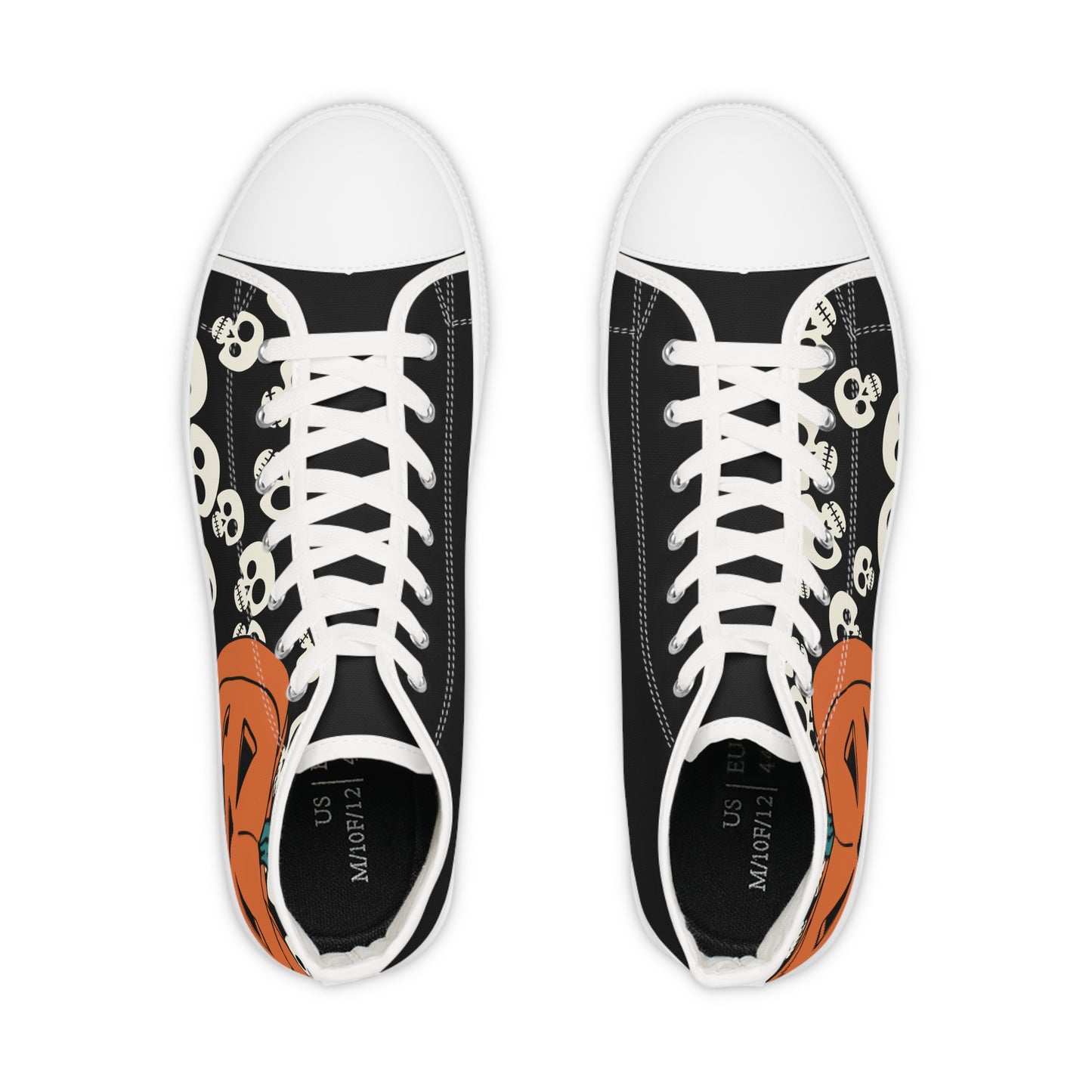 Men's High Top Halloween Pumpkin Skull Sneakers