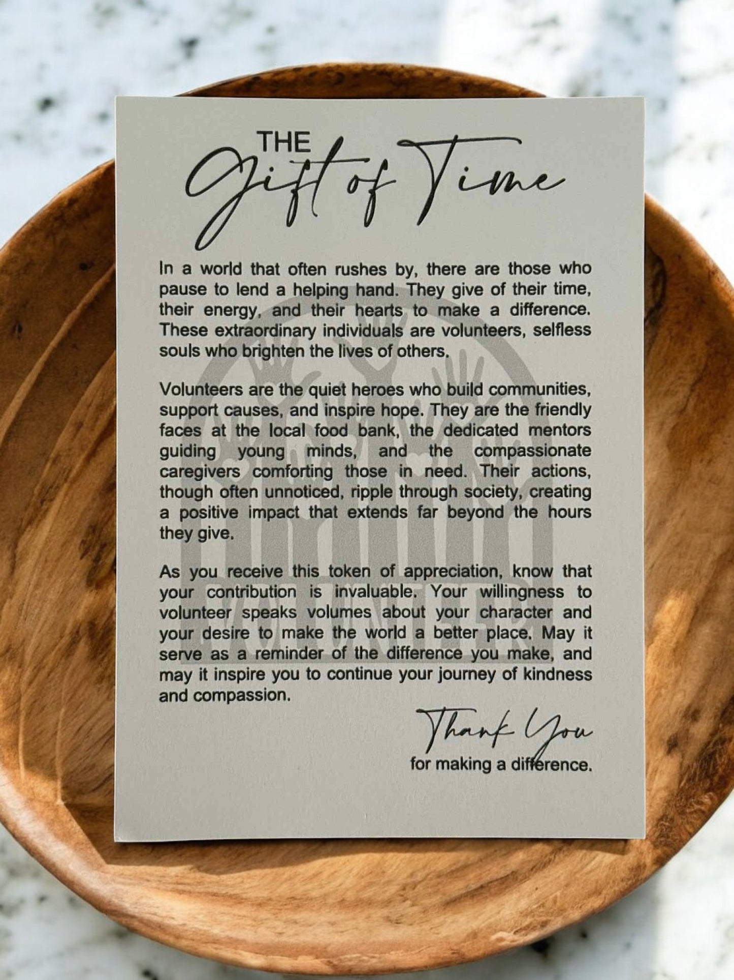 Volunteer Appreciation Ornament – The Gift of Time