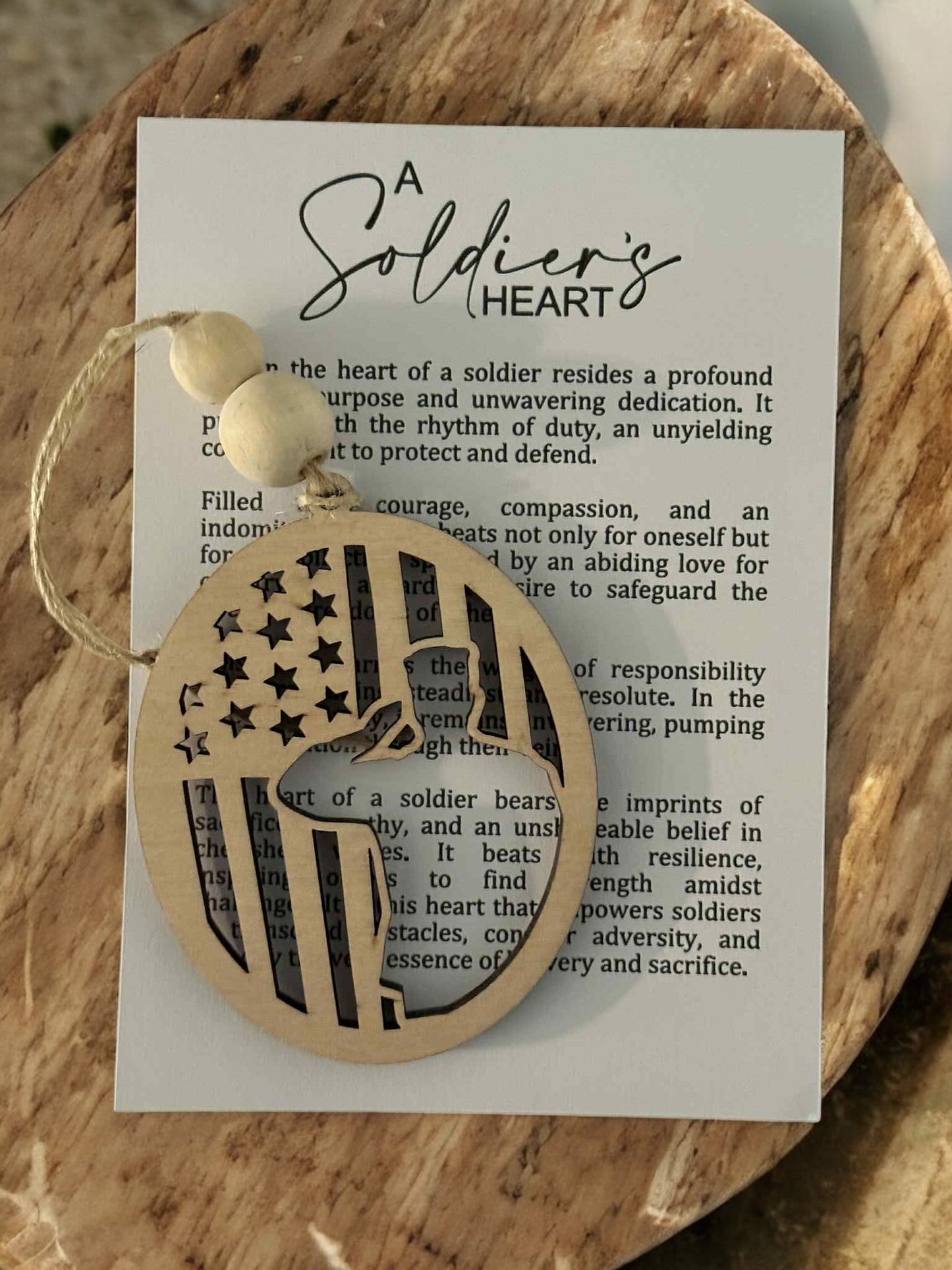 Soldier's Heart Ornament | A Tribute to Unwavering Dedication Wooden Ornament