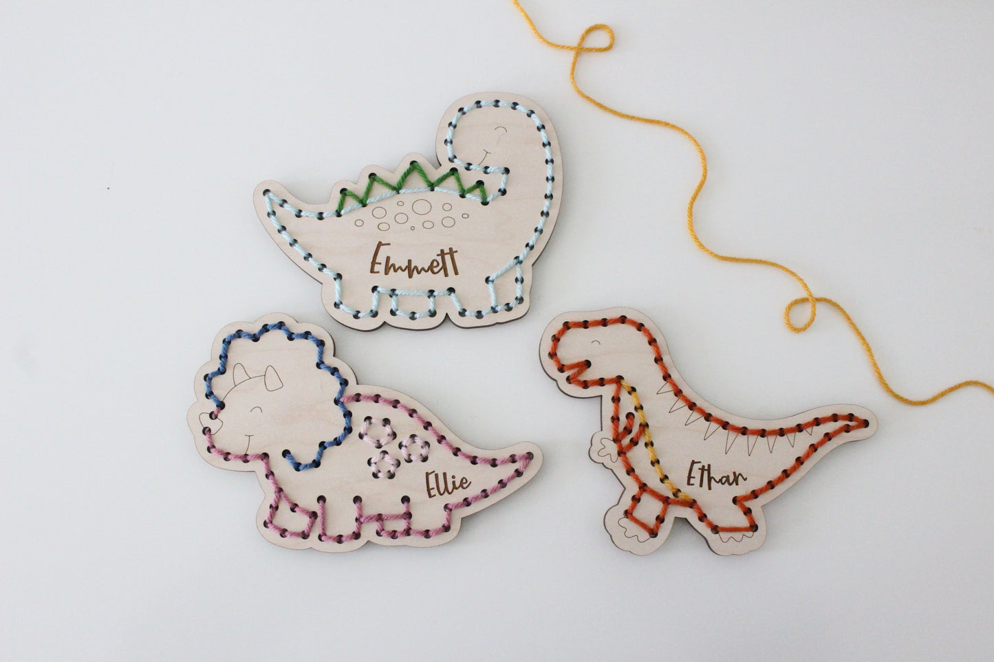 Wooden Sewing Board - Dinosaur Design | DIY Craft Kit for Kids & Adults